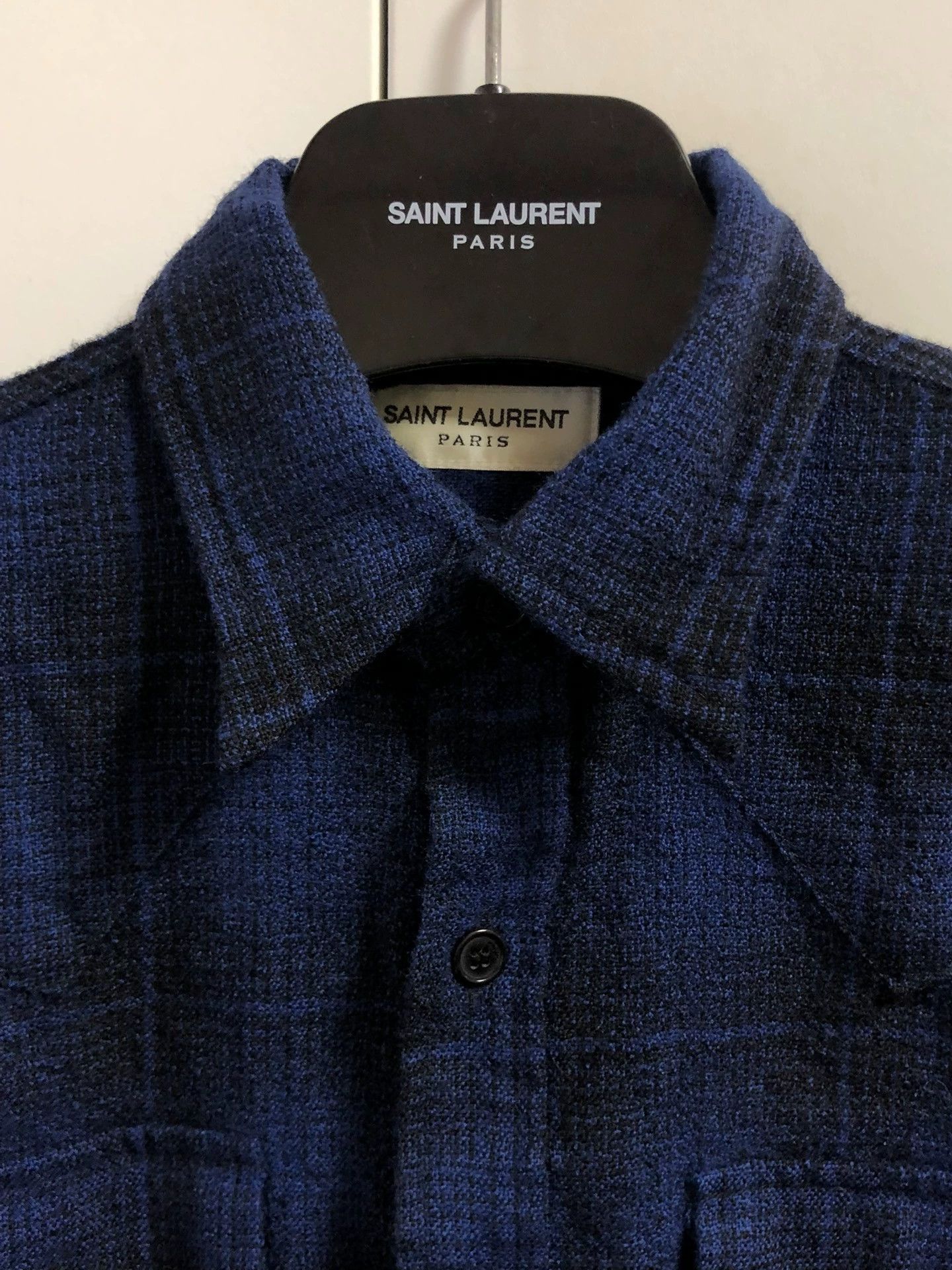Saint Laurent Paris Saint Laurent Shirt SLP 16FW Blue and Black Plaid Shirt Size S / US 4 / IT 40 - 3 Thumbnail