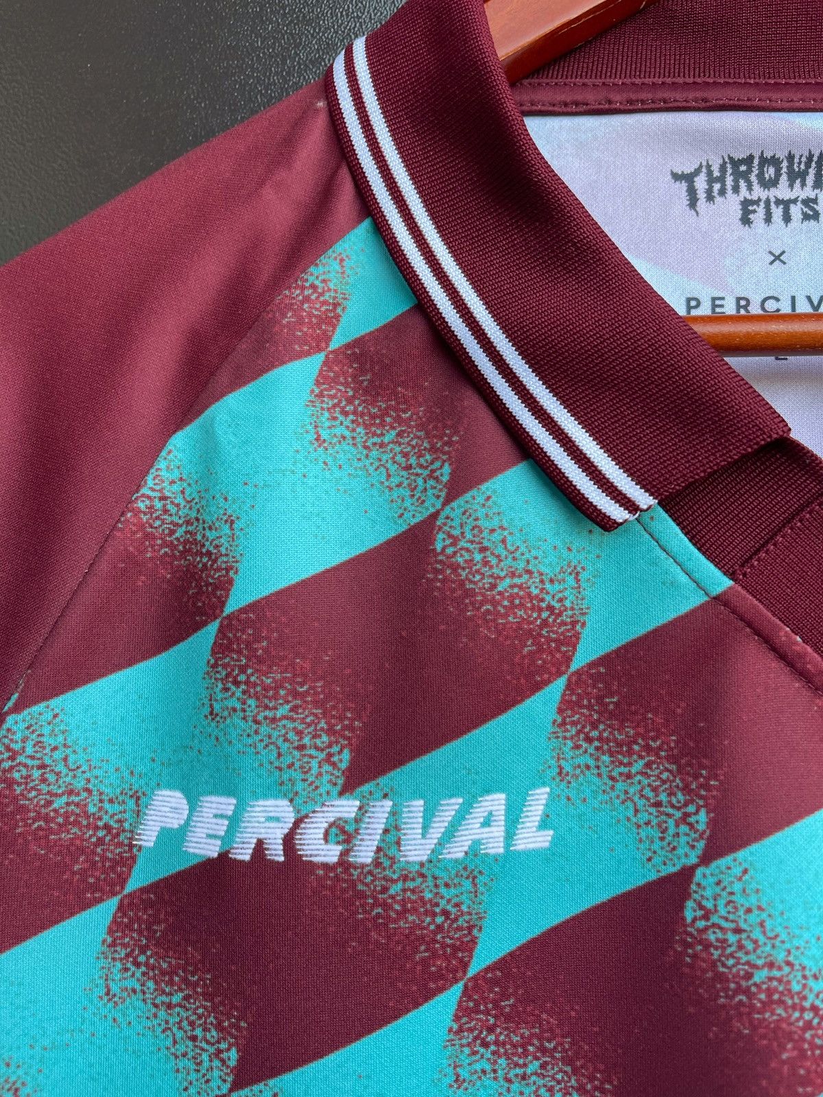 Throwing Fits Percival x Throwing Fits Football Shirt Jersey Burgundy Teal Size US L / EU 52-54 / 3 - 5 Thumbnail