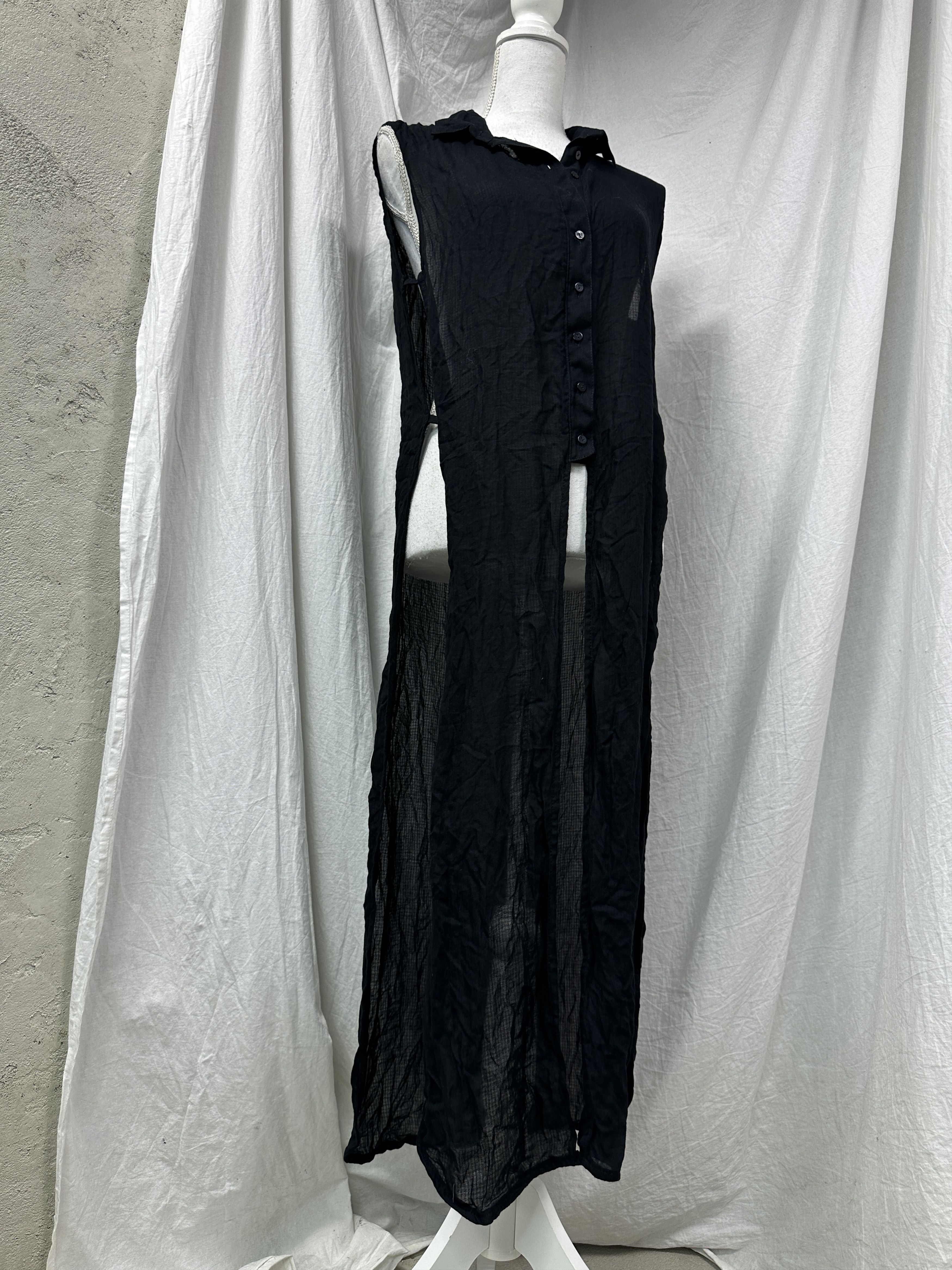 Vintage Vintage Opium Mesh Sheer Oversized Butonned Dress Y2K Size L / US 10 / IT 46 - 1 Thumbnail