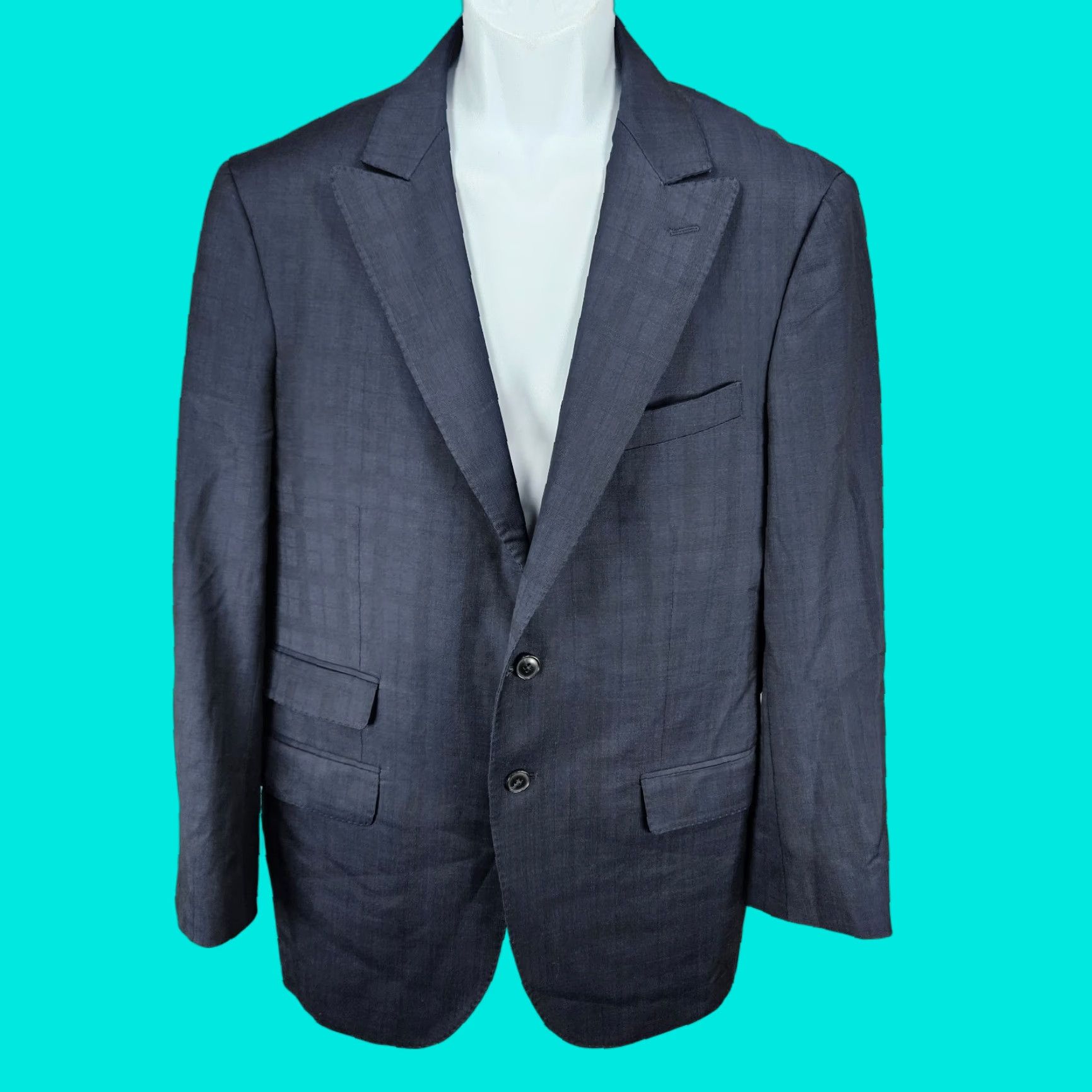 Jos. A. Bank Jos A Bank Reserve Navy 100% Wool Savile Tailored Fit Peak Blazer Sport Coat 41R Size 42R - 1 Thumbnail