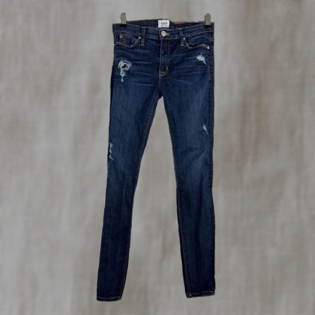 Hudson HUDSON Nico Super Skinny Jeans Womens 27 Mid-Rise Dark Wash Distressed 28x29 Size 27" / US 4 / IT 40 - 1 Thumbnail