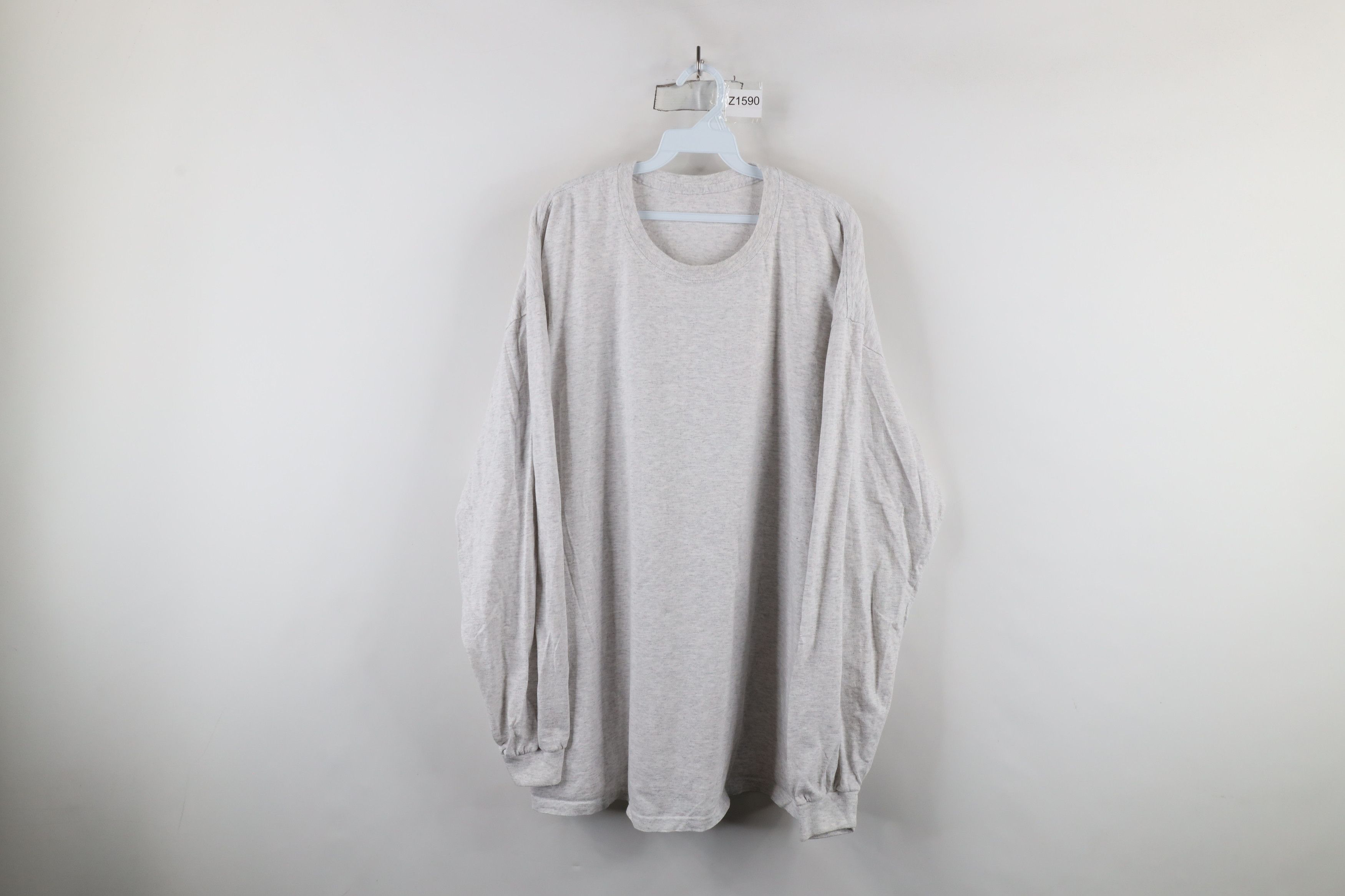 Vintage Vintage 90s Streetwear Long Sleeve T-Shirt Heather Gray Size US XXL / EU 58 / 5 - 1 Thumbnail