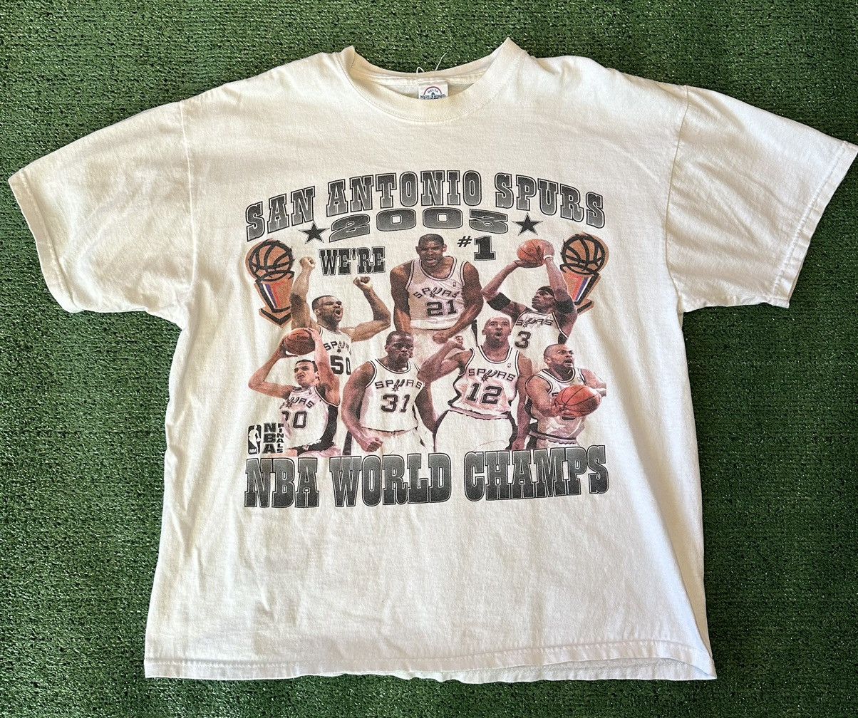 image of Vintage 2003 San Antonio Spurs Nba World Champs Tee in Navy, Men's (Size XL)