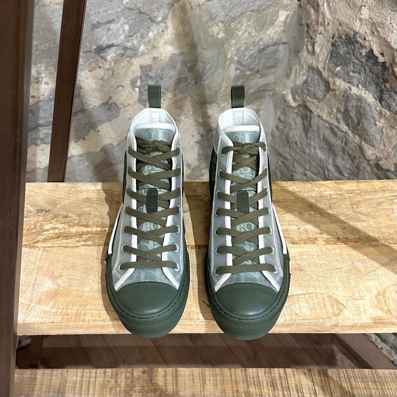 Dior Dior B23 Dark Olive Green Oblique Canvas High-top Sneakers Size US 7 / EU 40 - 2 Thumbnail