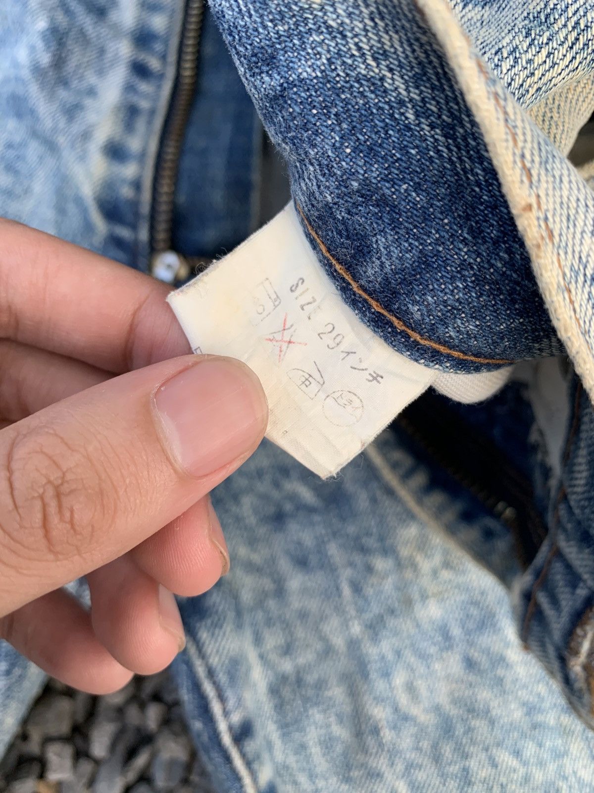 Kapital VINTAGE LEVI'S 502X BIG E SELVEDGE ASIDWASH DISTRESSED DENIM Size US 28 / EU 44 - 20 Thumbnail