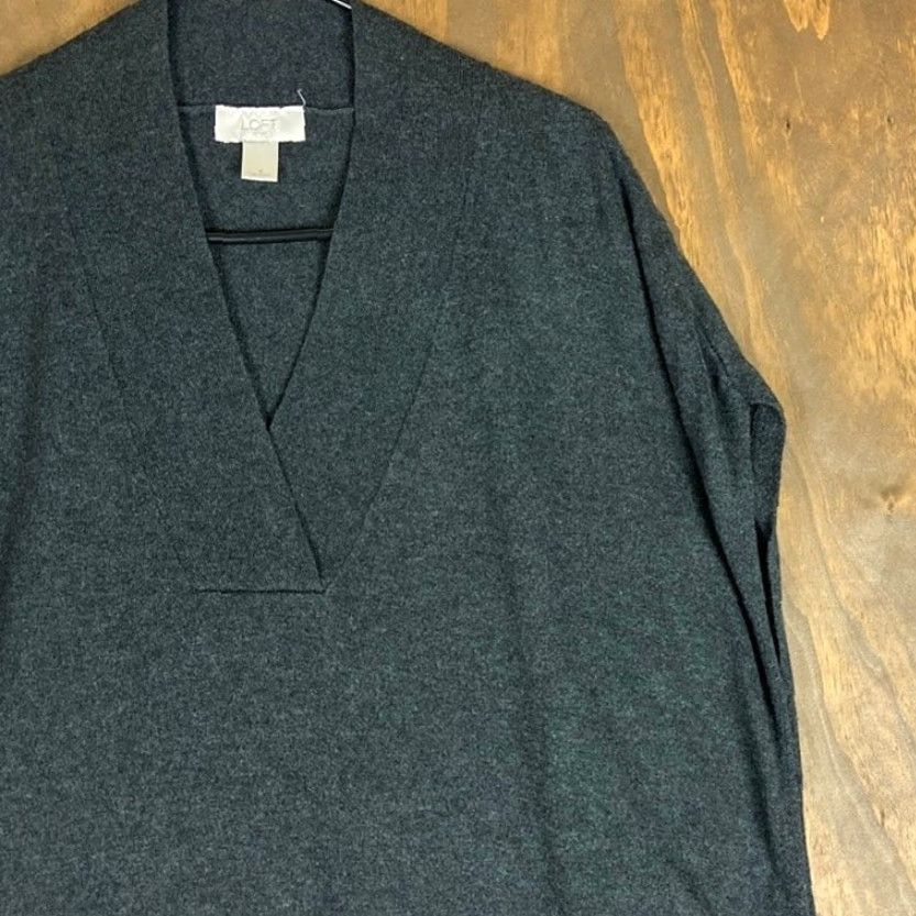 Loft VINTAGE LOFT OUTLET Womens Sweater Vest Dark Gray V Neck Sleeveless Oversized Small Size S / US 4 / IT 40 - 5 Thumbnail