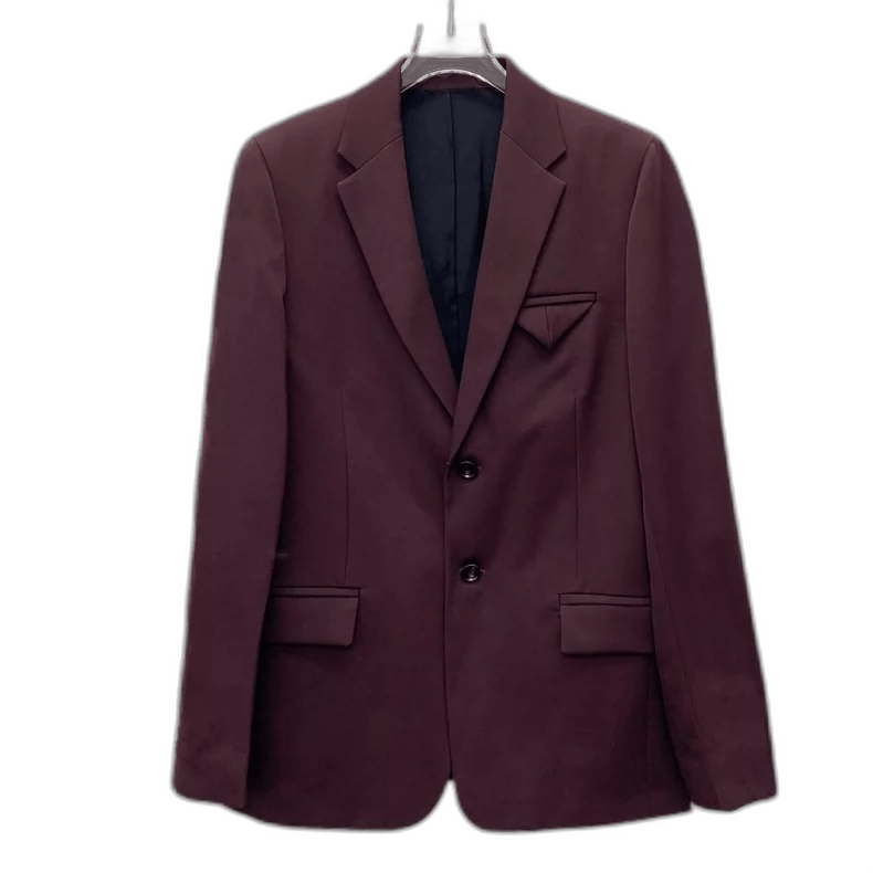 Bottega Veneta Bottega Veneta Burgundy Wool Long Sleeve Blazer Size US S / EU 44-46 / 1 - 1 Thumbnail