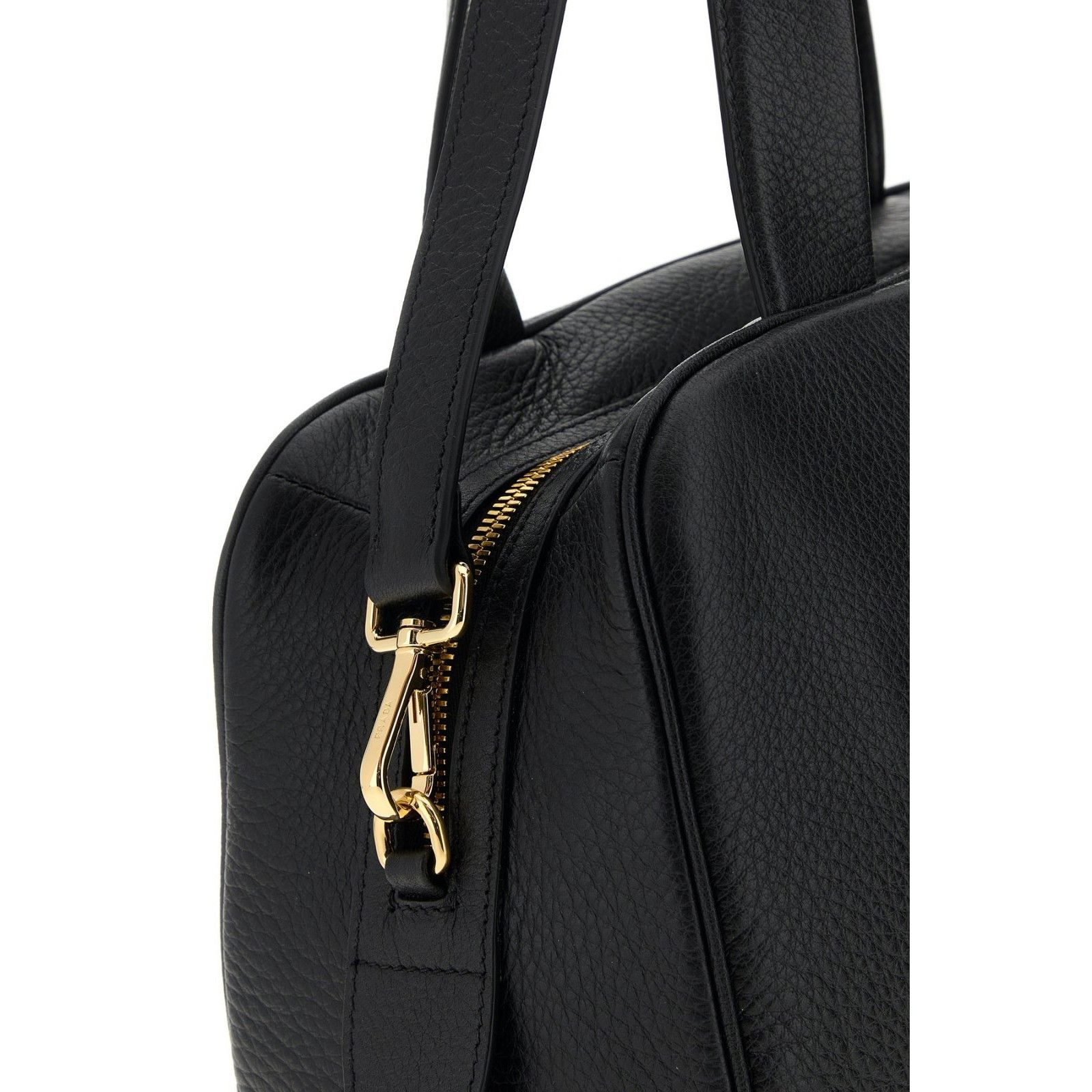 Prada PRADA Black Grained Leather Top Handle Bag New & Authentic Size ONE SIZE - 4 Thumbnail