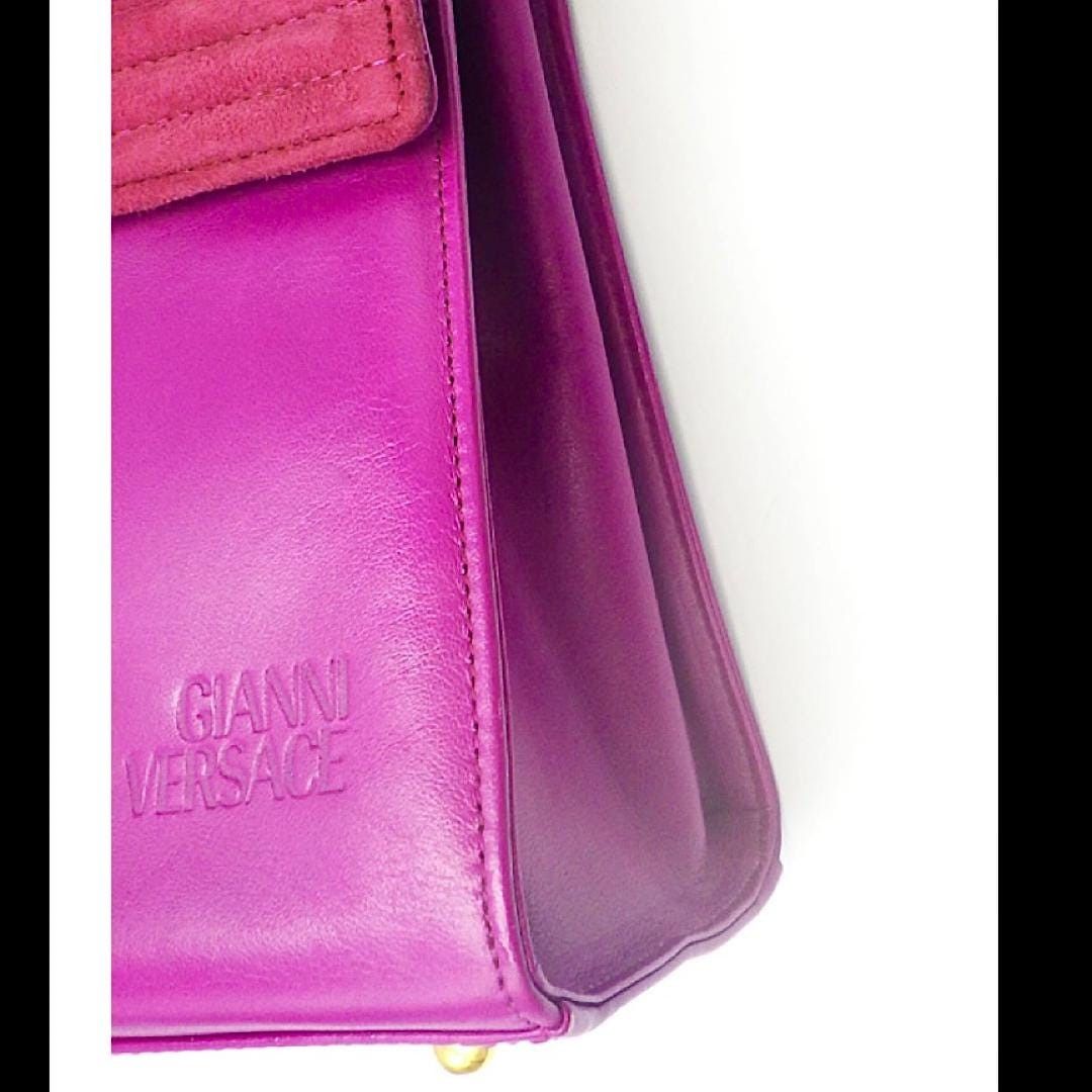 Versace Vintage Gianni Versace pink smooth and suede leather handbag Size ONE SIZE - 3 Thumbnail