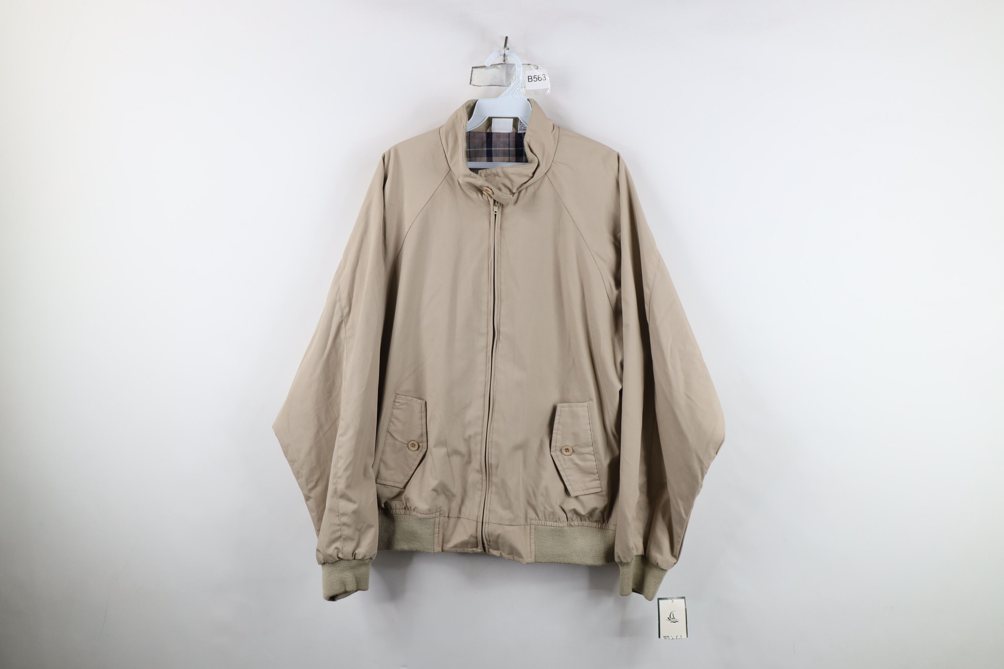 Deadstock Vintage 90s Streetwear Racer Bomber Jacket Beige