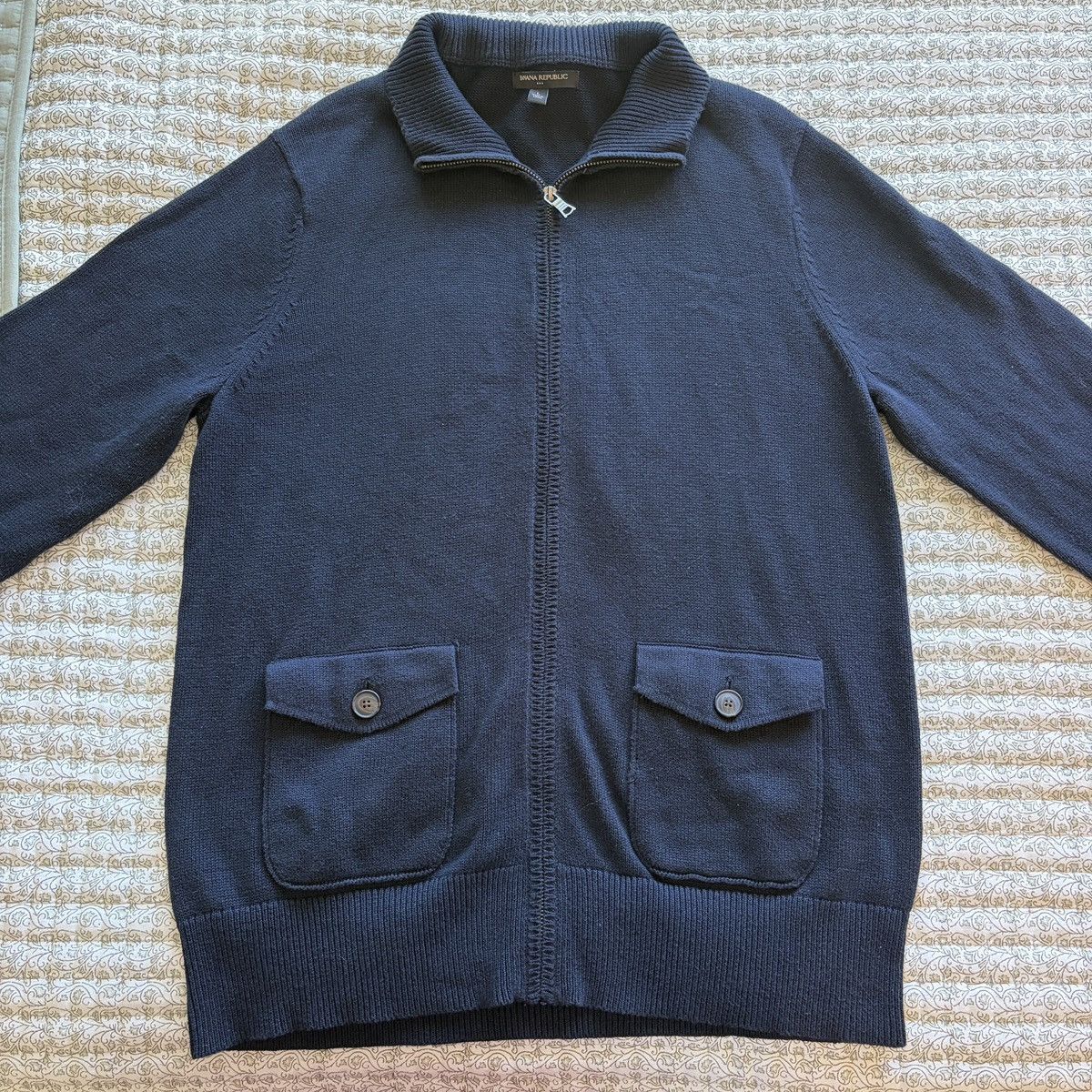 Banana Republic Banana republic navy blue quarter zip sweater Size US L / EU 52-54 / 3 - 2 Thumbnail