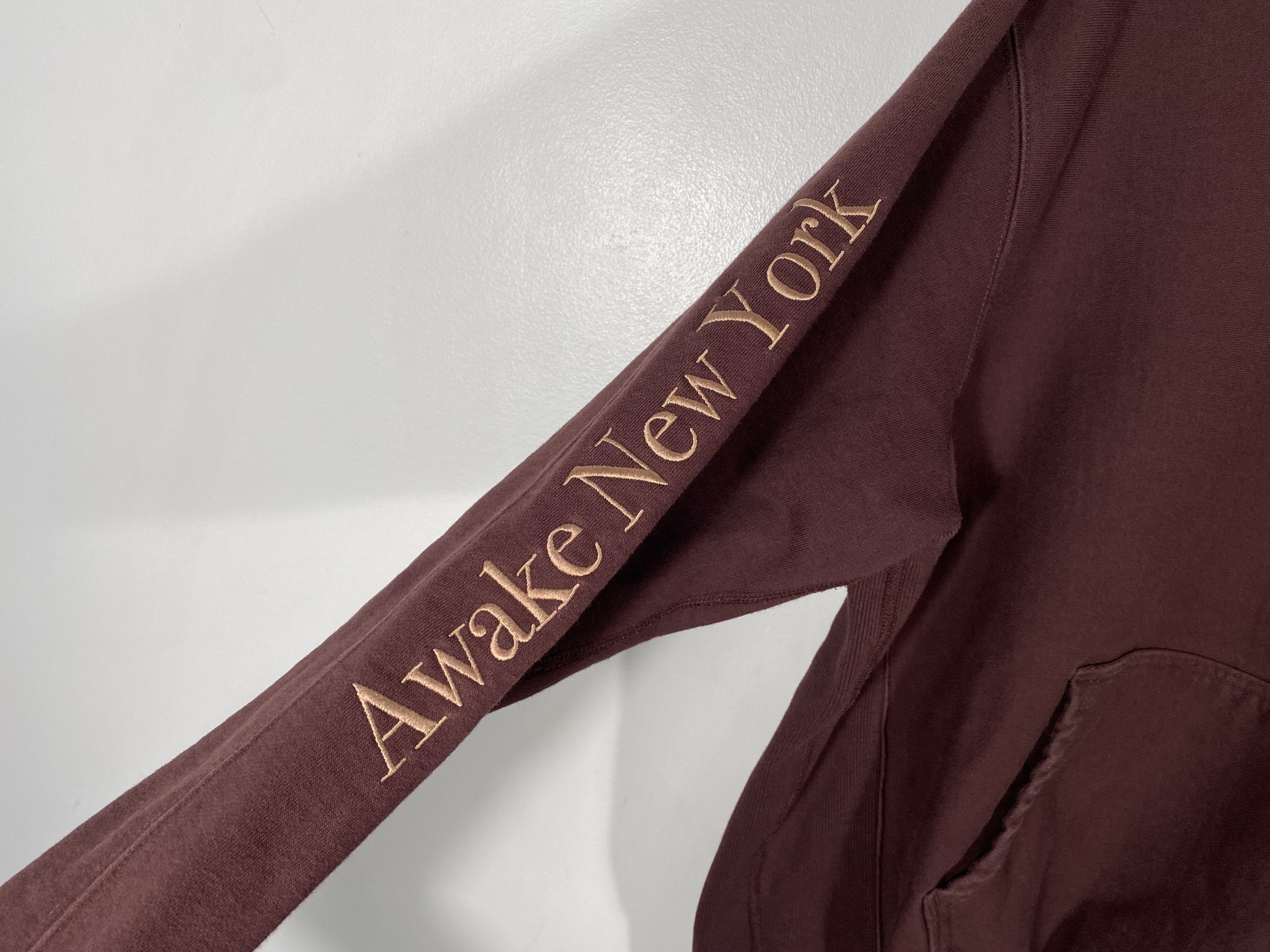 Awake NY Awake NY Classic Outline Logo Paneled Boxy Brown Hoodie Size US L / EU 52-54 / 3 - 4 Thumbnail