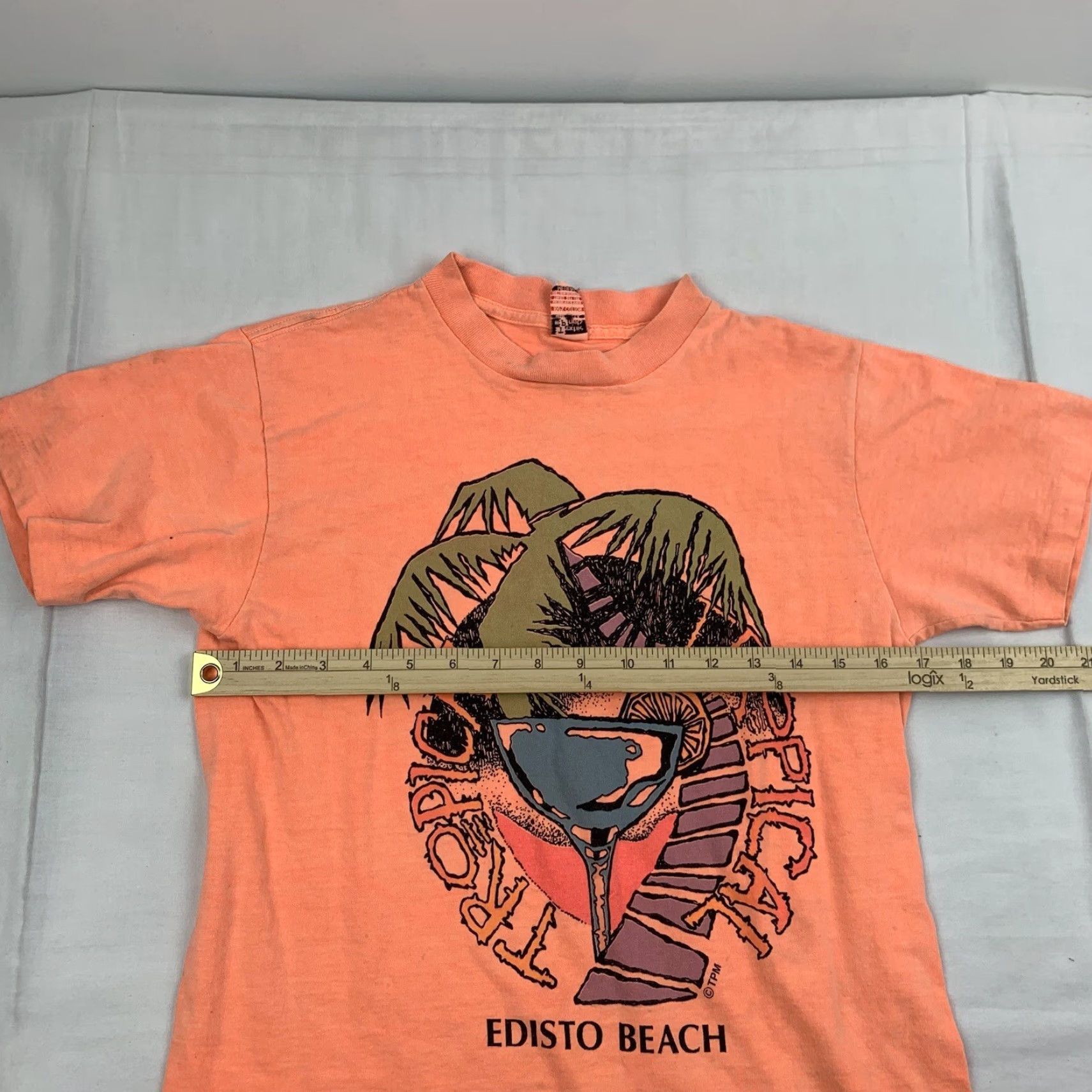 Paradise VINTAGE Edisto Beach Shirt Adult Medium Pink Ocean Tropical Paradise Nature 80s Size US M / EU 48-50 / 2 - 6 Thumbnail