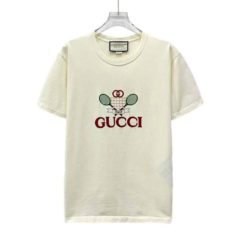Gucci Gucci Beige tennis racket letter embroidery cotton round-n Size S / US 4 / IT 40 - 1 Thumbnail