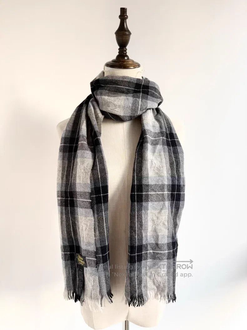 Vivienne Westwood Vivienne Westwood Gray Blue Plaid Full-print Saturn Scarf Size ONE SIZE - 3 Thumbnail