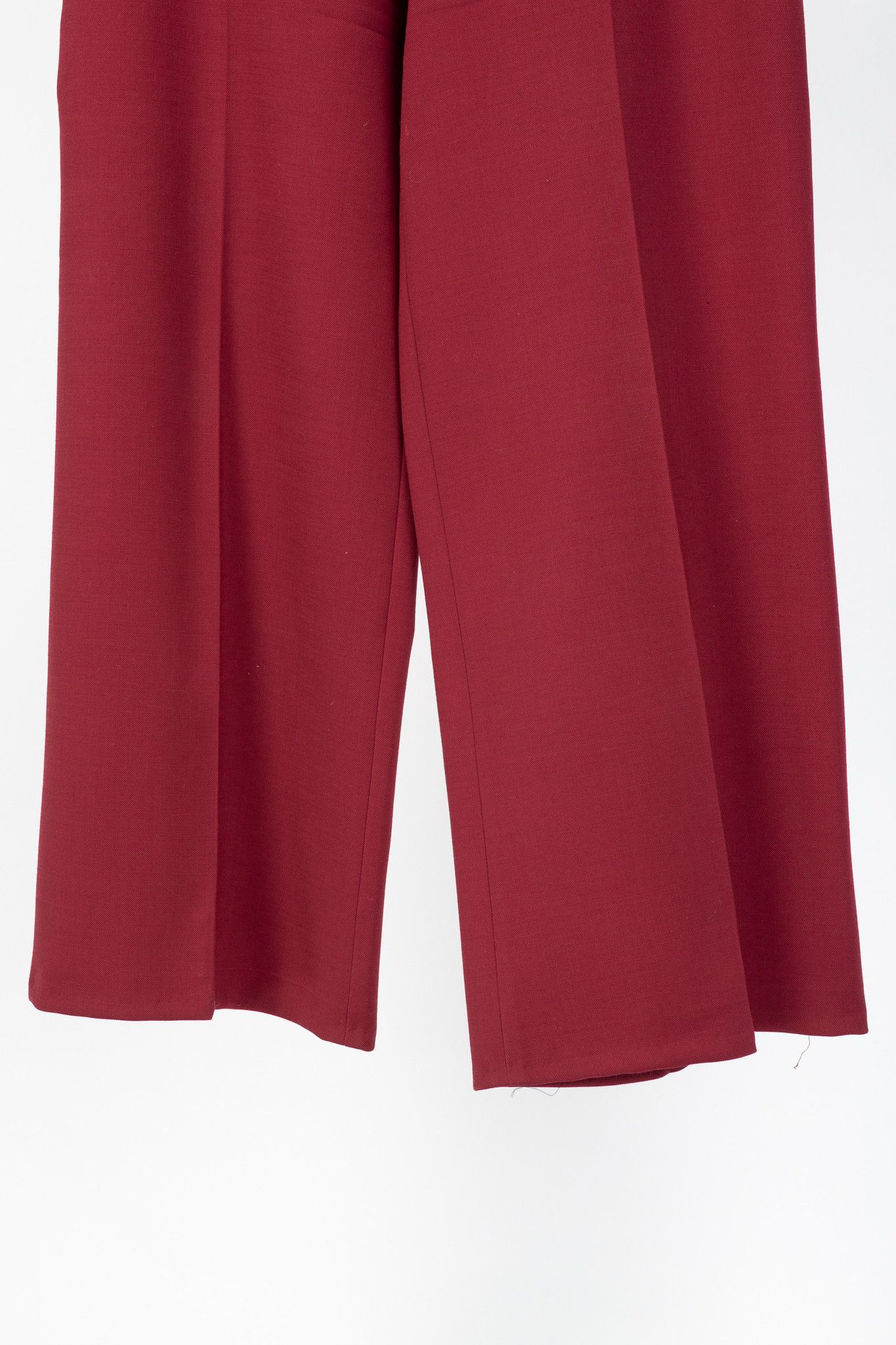 The Row The Row Red Wool Crepe-Knit Wide-Leg Trousers Size 32" / US 10 / IT 46 - 5 Thumbnail