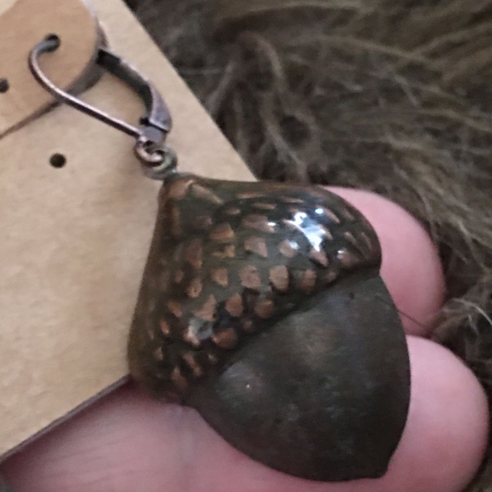 Jewelry Copper tone hollow acorn drop lever back earrings Size ONE SIZE - 2 Thumbnail