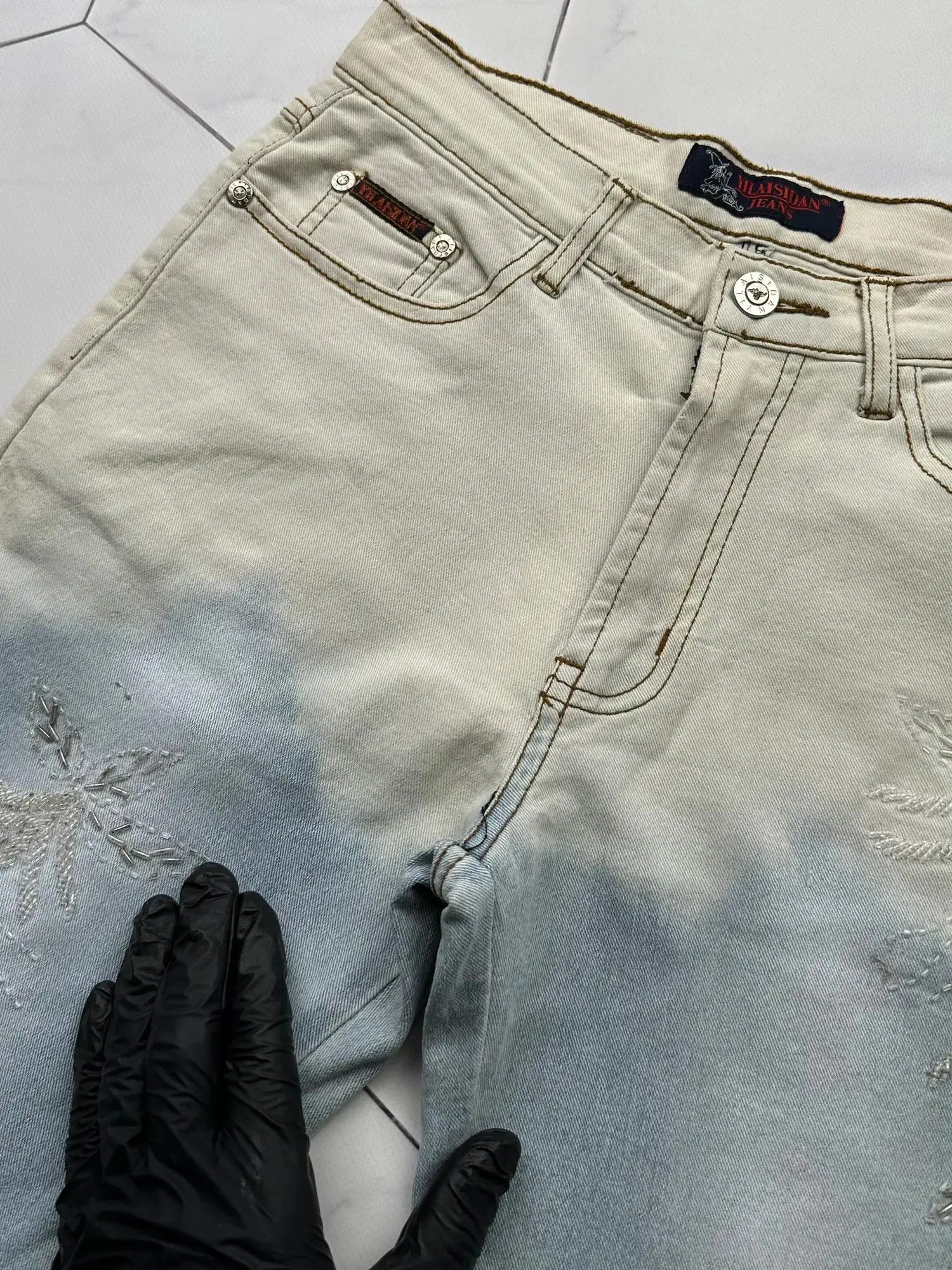 Japanese Brand Vintage Gradient Flare Jeans E2 Size 27" / US 4 / IT 40 - 6 Thumbnail