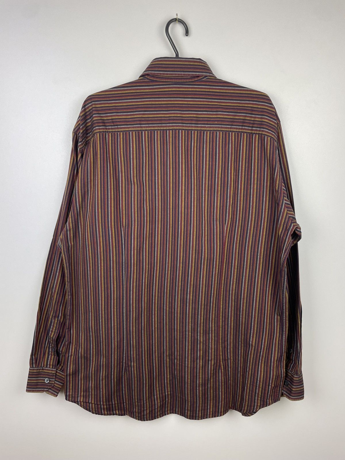 Z Zegna ItaErmenegildo Zegna Sport Striped Button Up Red Size L Size US L / EU 52-54 / 3 - 6 Thumbnail
