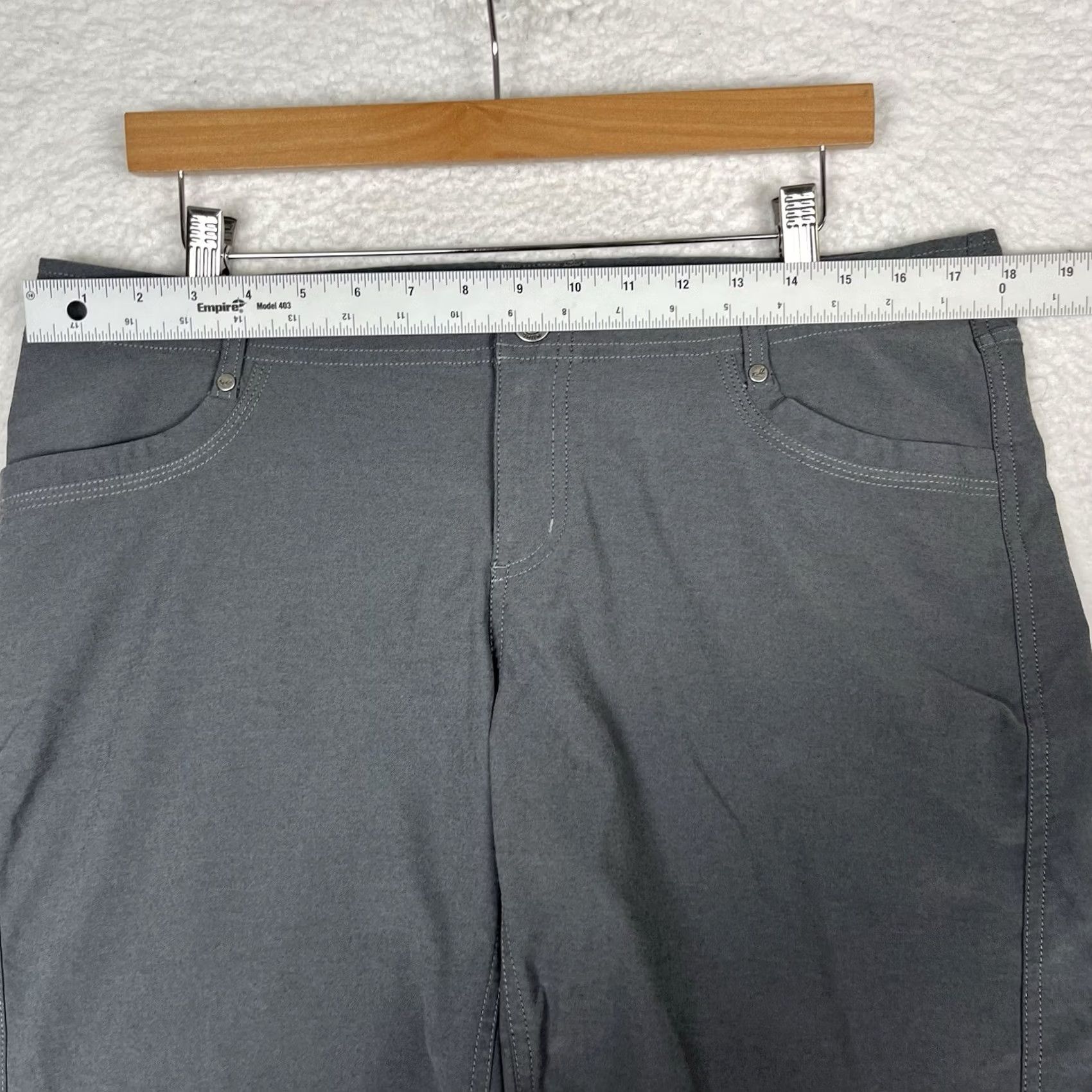 Vintage Kuhl Womens Hiking Chinos Gray Size 14 9" Inseam Size 36" / US 14 / IT 50 - 6 Thumbnail