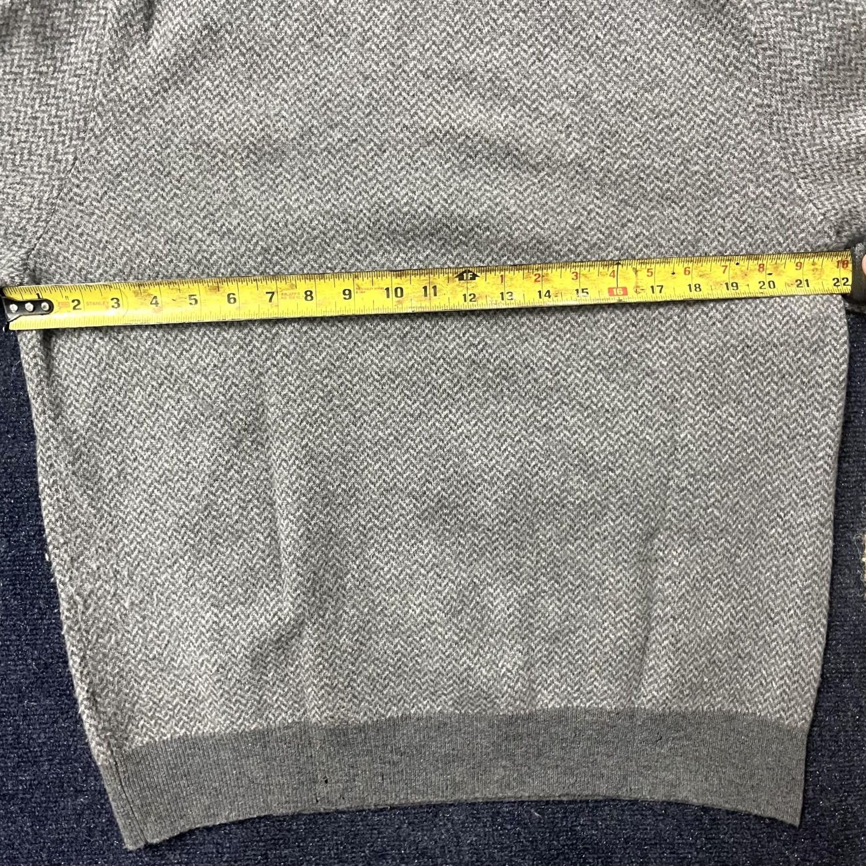 Polo Ralph Lauren Polo Ralph Lauren Sweater Mens Large Gray 1/4 Zip Mock Neck Wool Herringbone Size US L / EU 52-54 / 3 - 7 Thumbnail