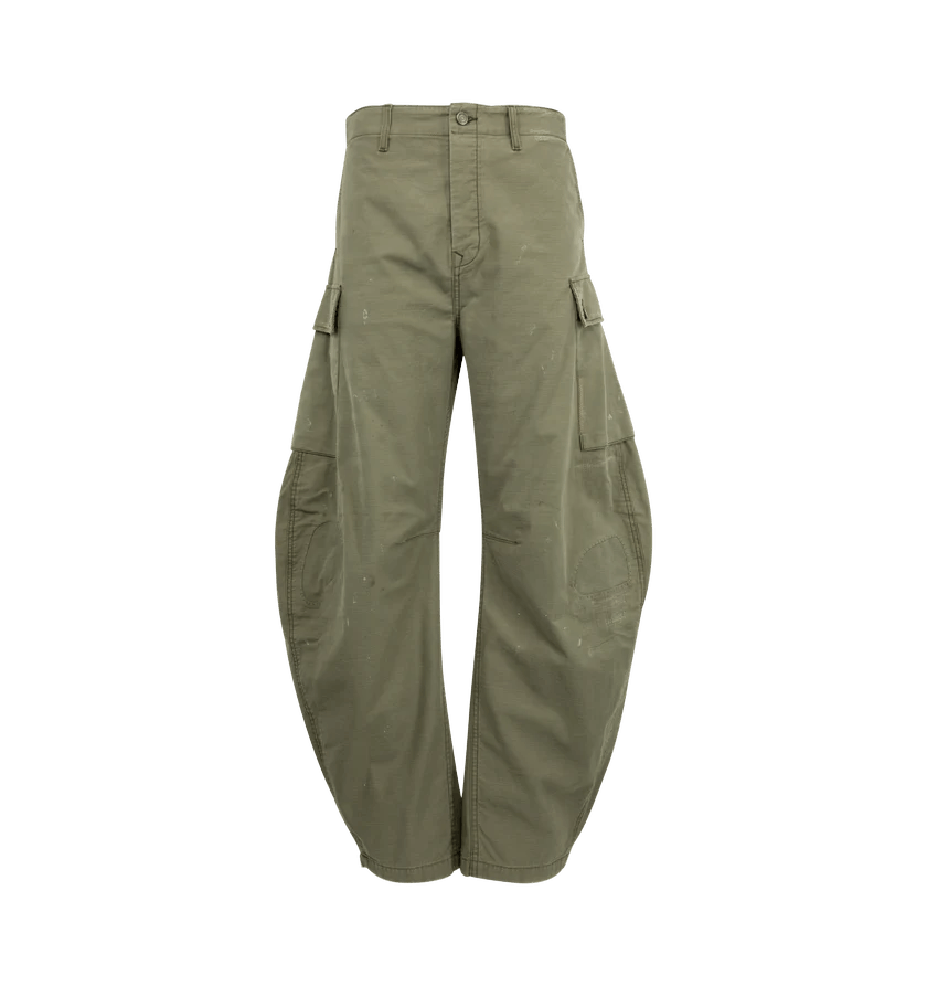 o1h1sh11225 Monty Twill Slub Barrel Cargo Pant in Green