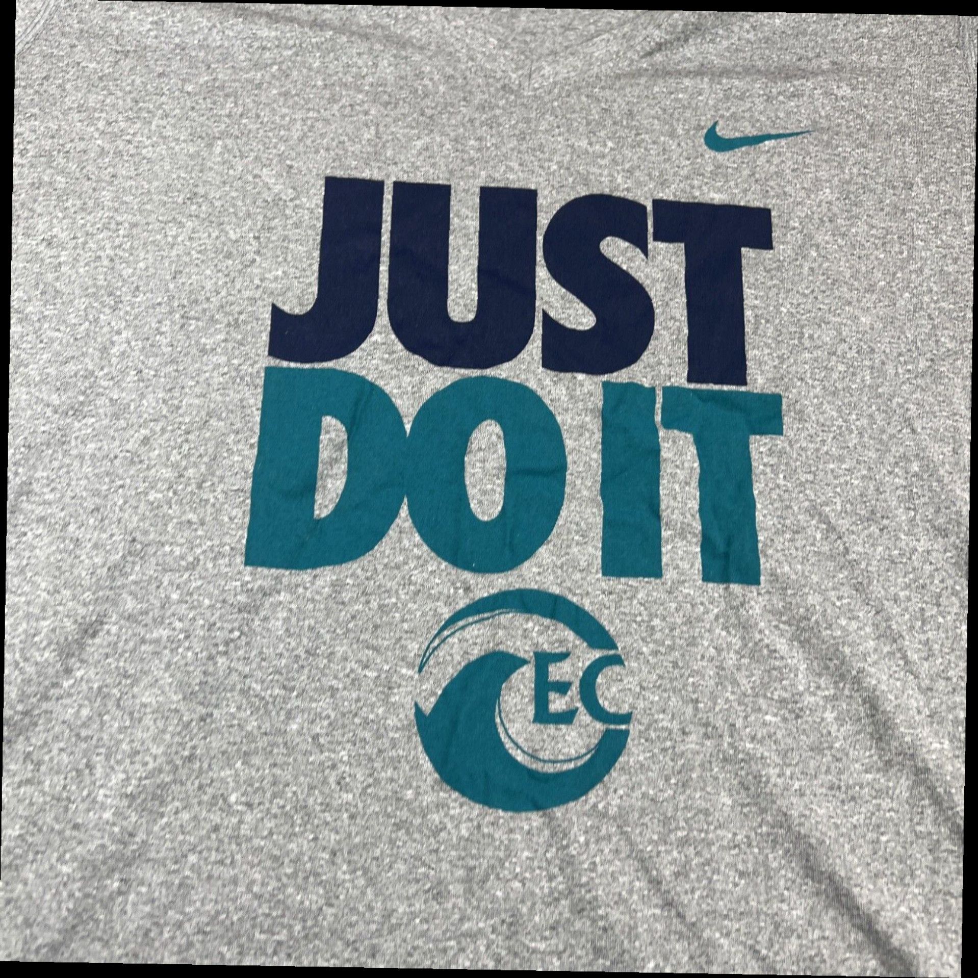 Nike Nike Shirt Womens Large Gray Just Do It Athletic Running Gym Slim Fit Ladies Size L / US 10 / IT 46 - 3 Thumbnail
