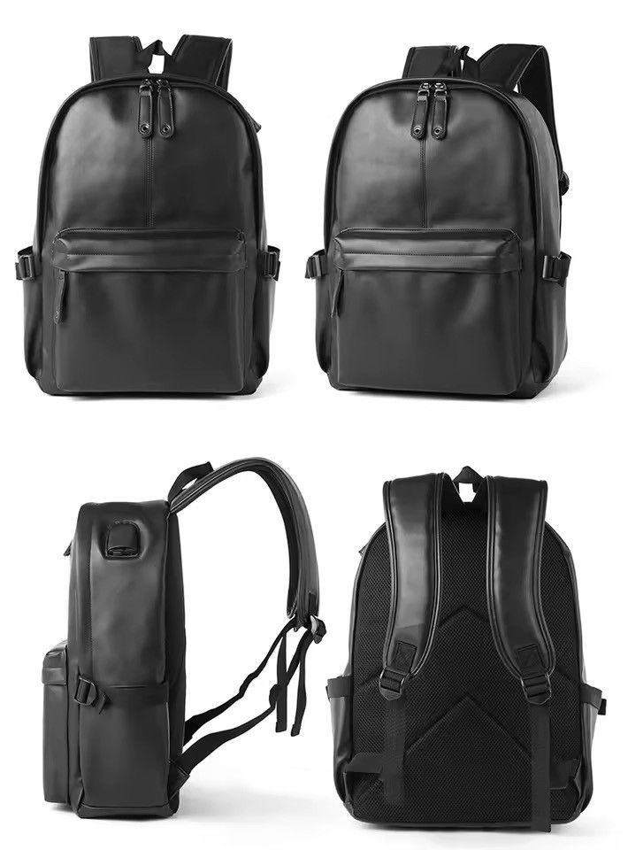 Other Casual PU Leather School Student Basic Waterproof Backpack Size ONE SIZE - 2 Thumbnail
