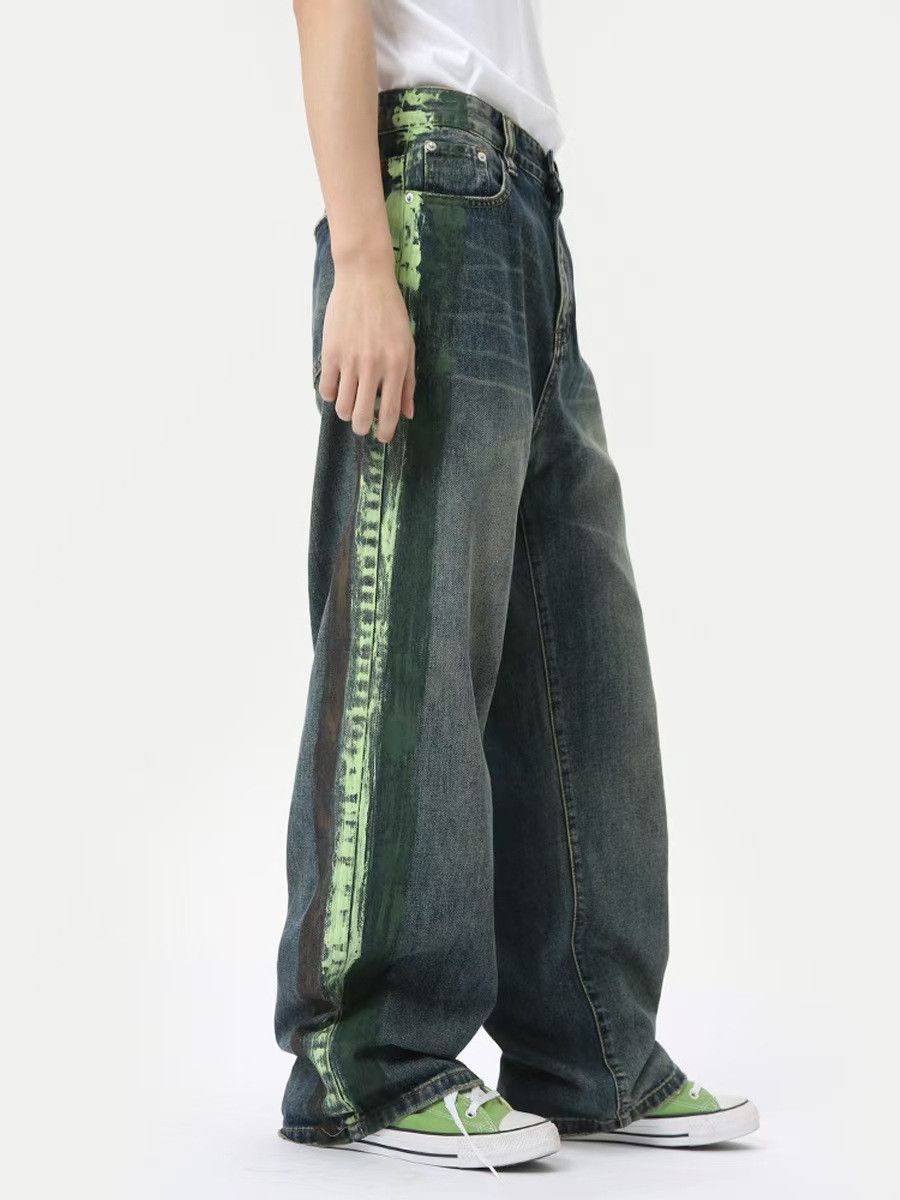 Japanese Brand × Jean Street Graffiti Aged Straight Fit Jeans Size US 32 / EU 48 - 1 Thumbnail