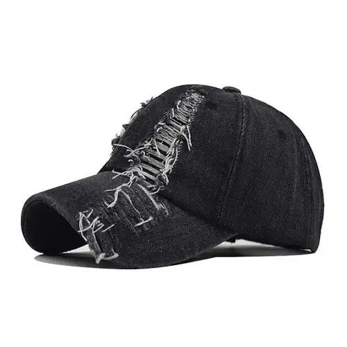 VIBE Distressed Baseball Cap Size ONE SIZE - 1 Thumbnail