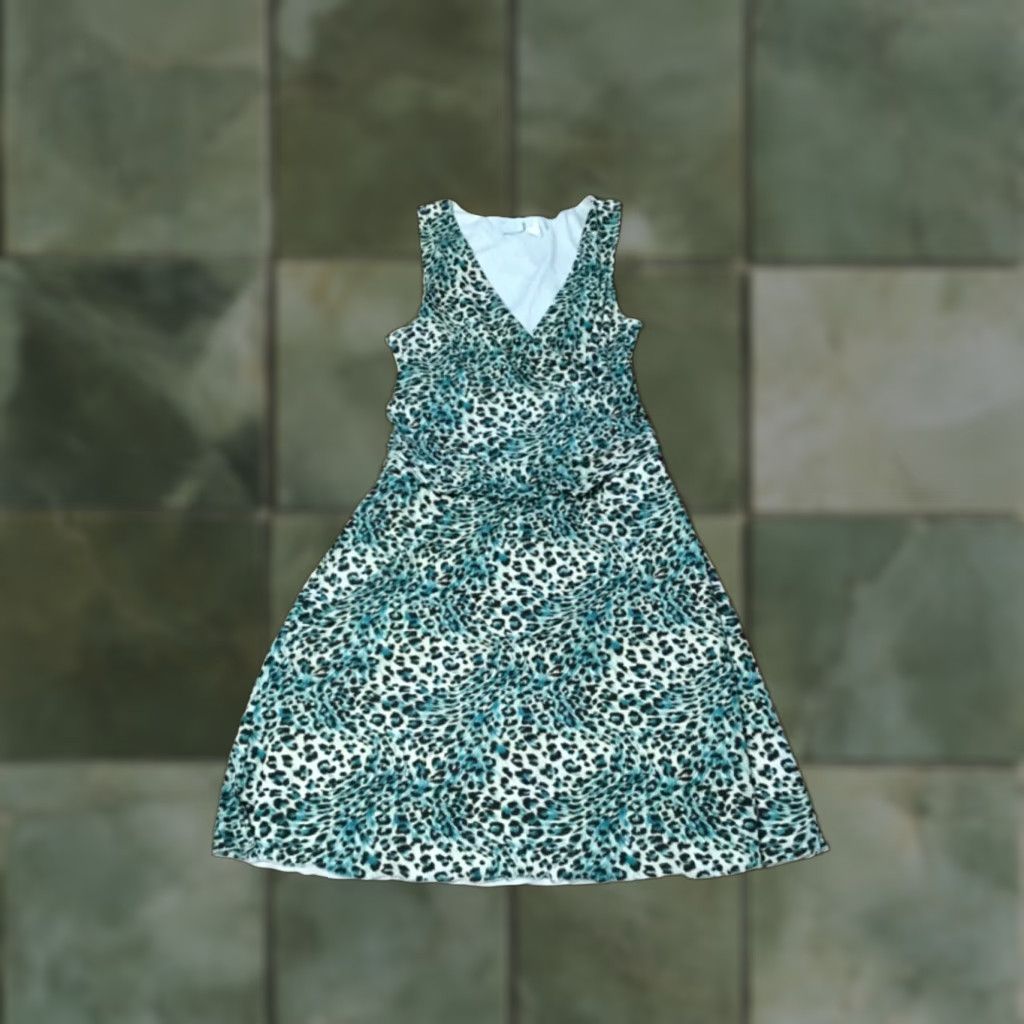Vintage Giorgio Fiorlini Womans Dress Size XL Animal Print V-Neck Size XL / US 12-14 / IT 48-50 - 1 Thumbnail