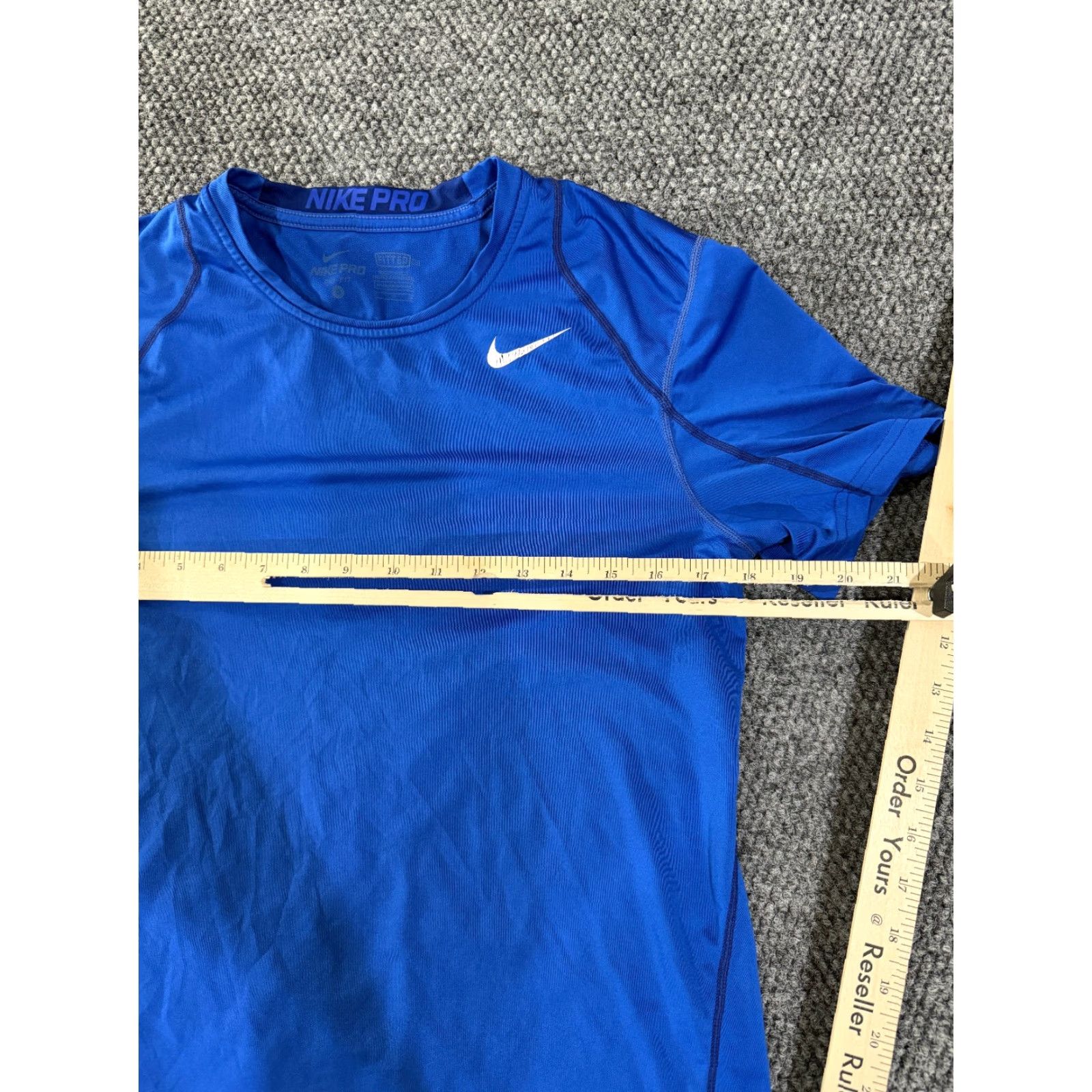 Nike Nike Pro Dri-Fit Shirt Mens Small Blue Athletic Gym Training Short Sleeve Shirt Size US S / EU 44-46 / 1 - 5 Thumbnail