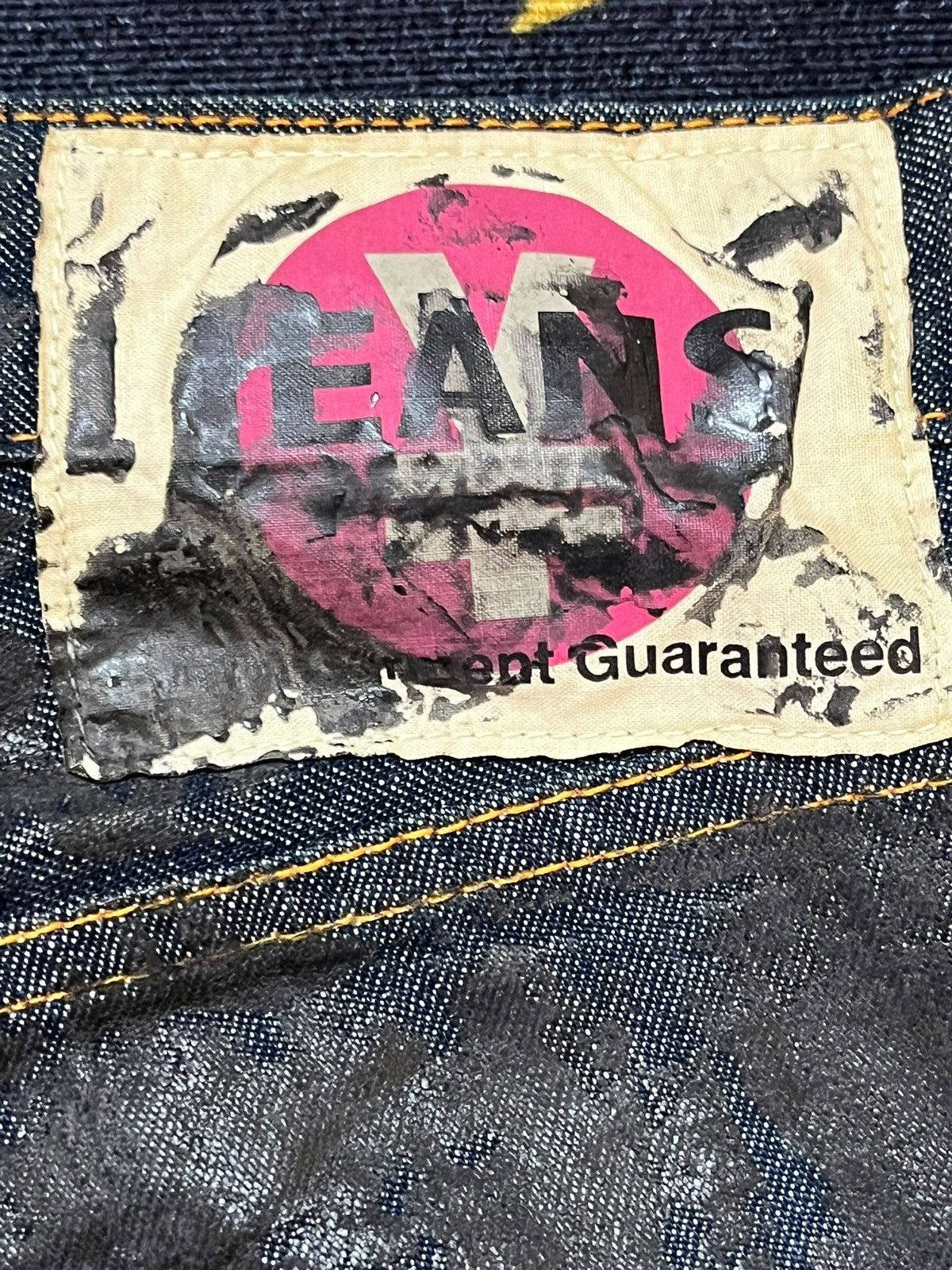 Who Decides War Vintage YNJS Two Tones Curvy Leg Embroidery Denim Size US 30 / EU 46 - 7 Thumbnail