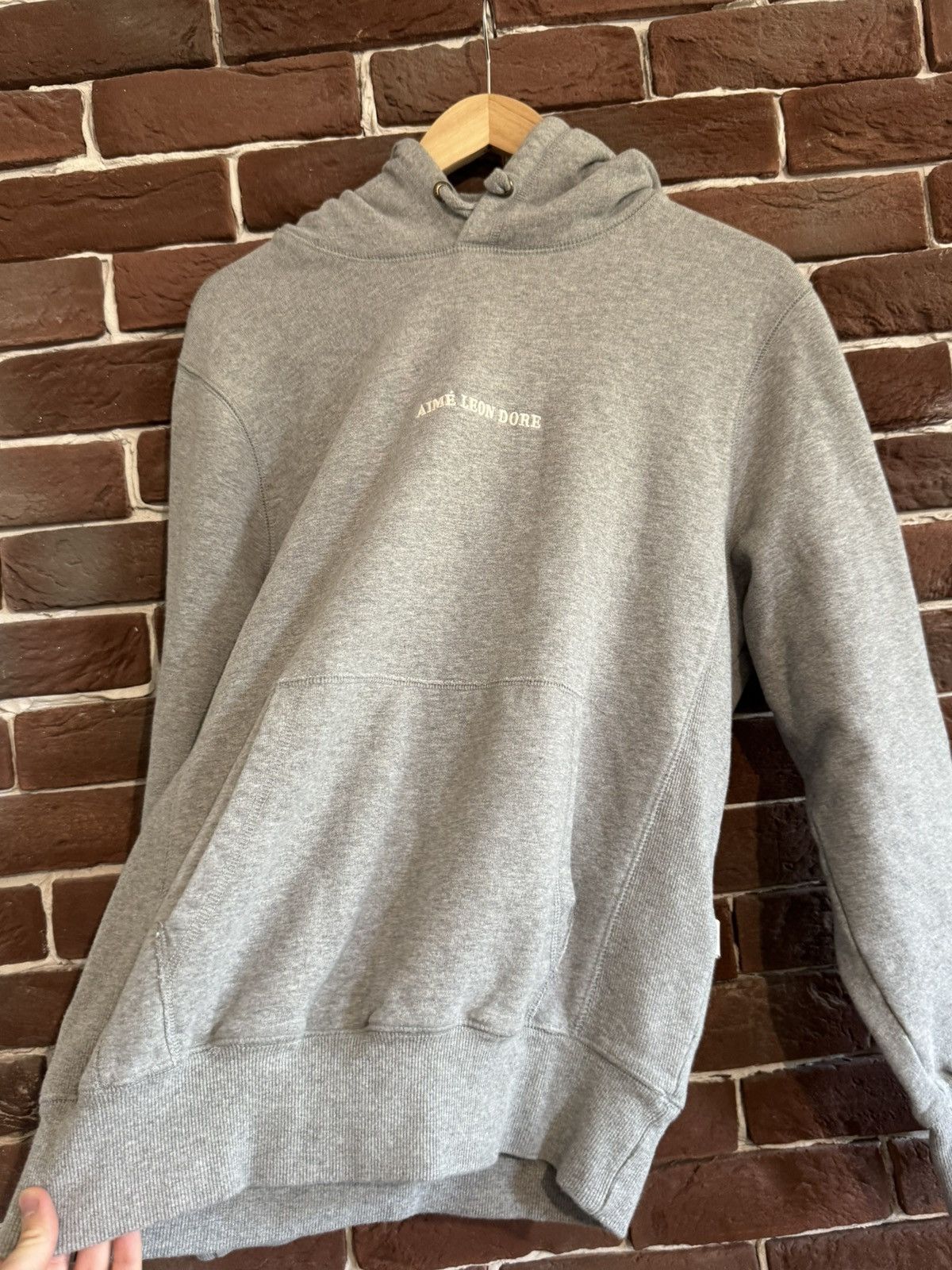 Aime Leon Dore Aime Leon Dore Gray Embroidered Logo Hoodie Medium Hype Size US M / EU 48-50 / 2 - 3 Thumbnail