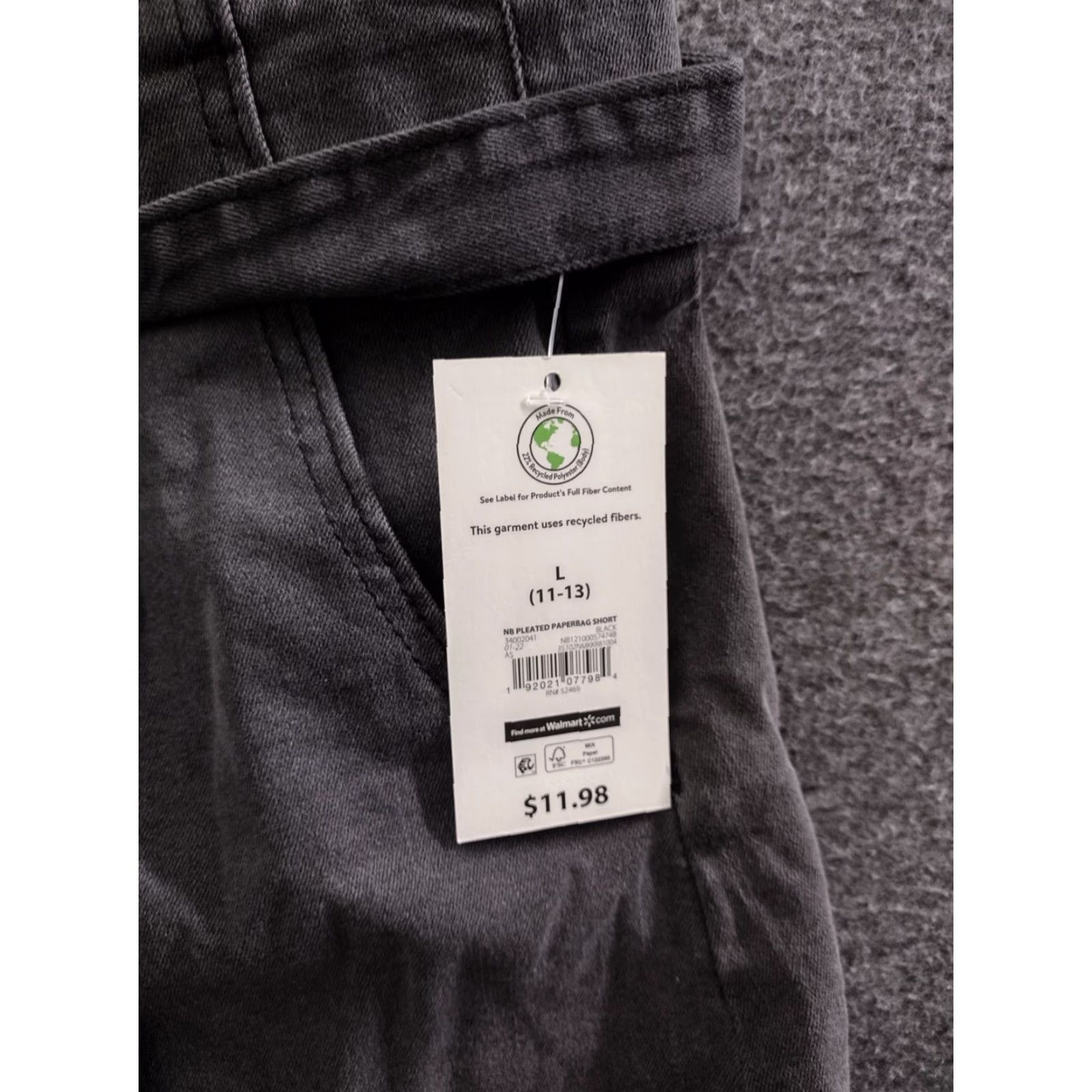 Vintage No Boundaries Pleated Paperbag Tied Shorts Juniors Black L 11-13 Stretchy Denim Paperbag Tied High Rise Casual Womens Shorts Size 36" / US 14 / IT 50 - 5 Thumbnail