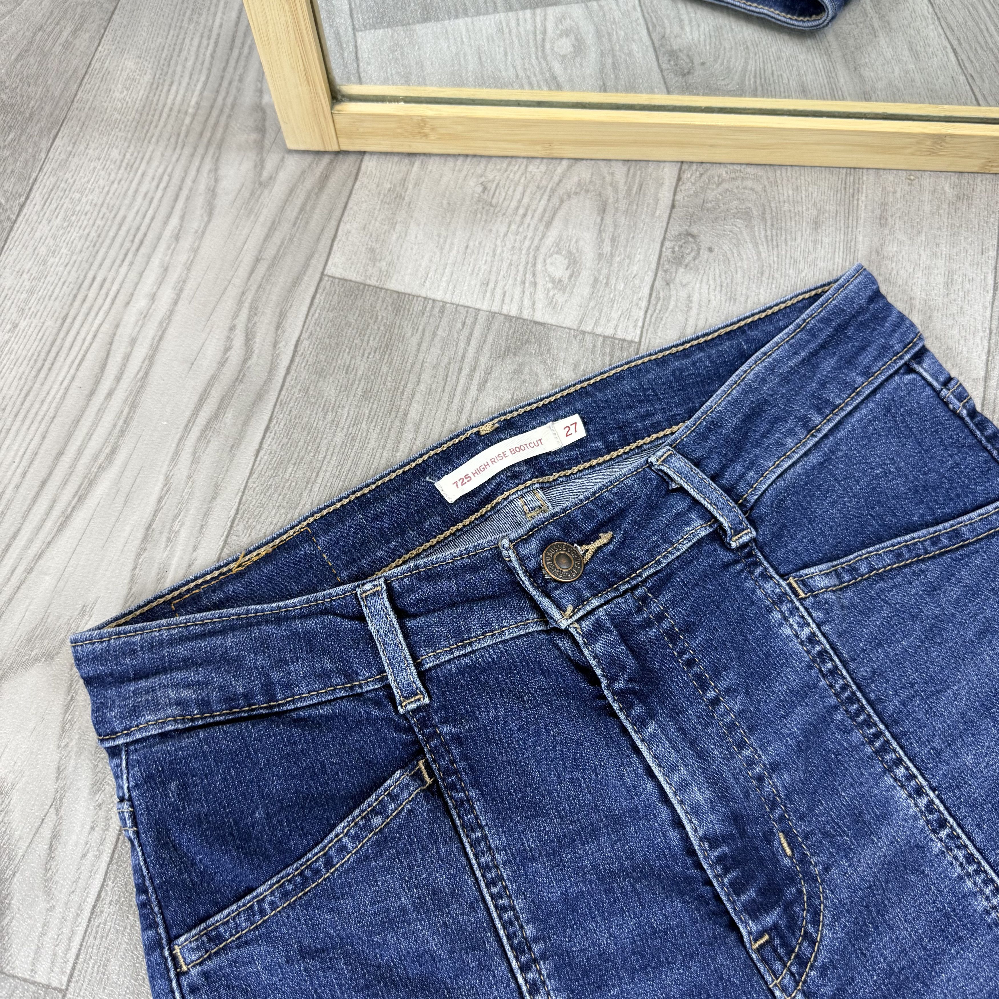 Levi's Levi's 725 High Rise Bootcut Blue Denim Jeans Size 27" / US 4 / IT 40 - 11 Thumbnail