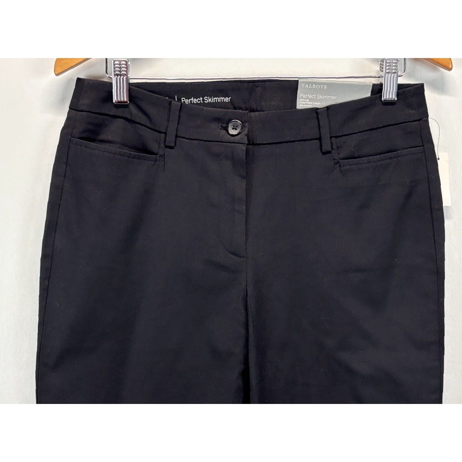 Talbots Talbots Women's Chino Pants, Crop Style, Black, Size 6 Size 28" / US 6 / IT 42 - 2 Thumbnail
