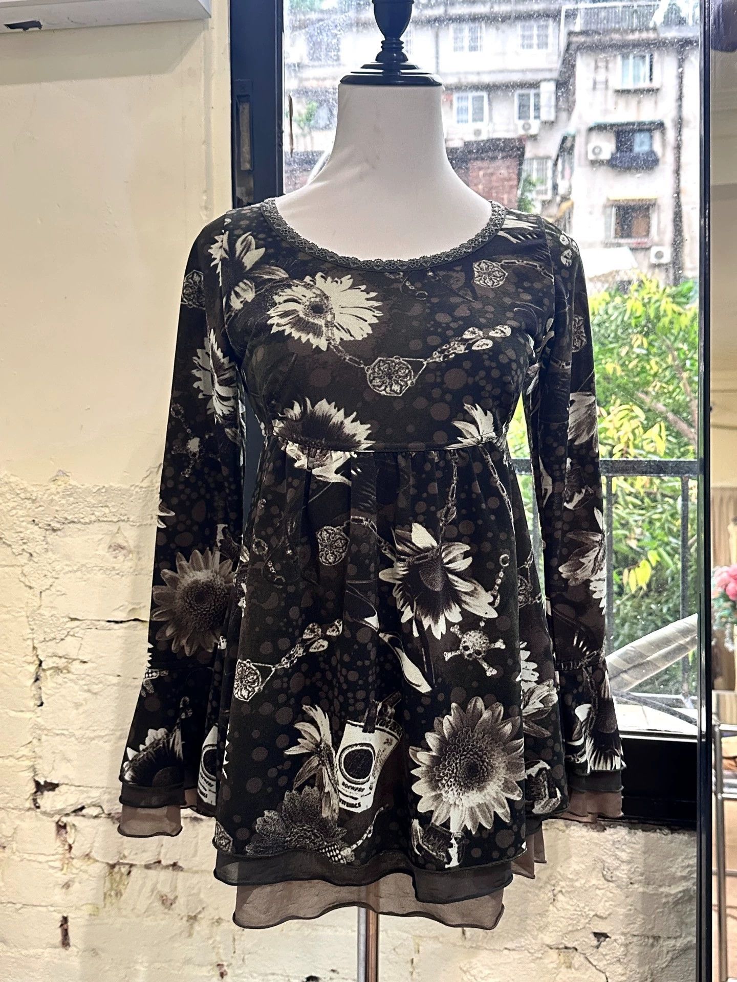 Hysteric Glamour Hysteric Glamour Lace Vintage Print Shirt Size F Size ONE SIZE - 7 Thumbnail