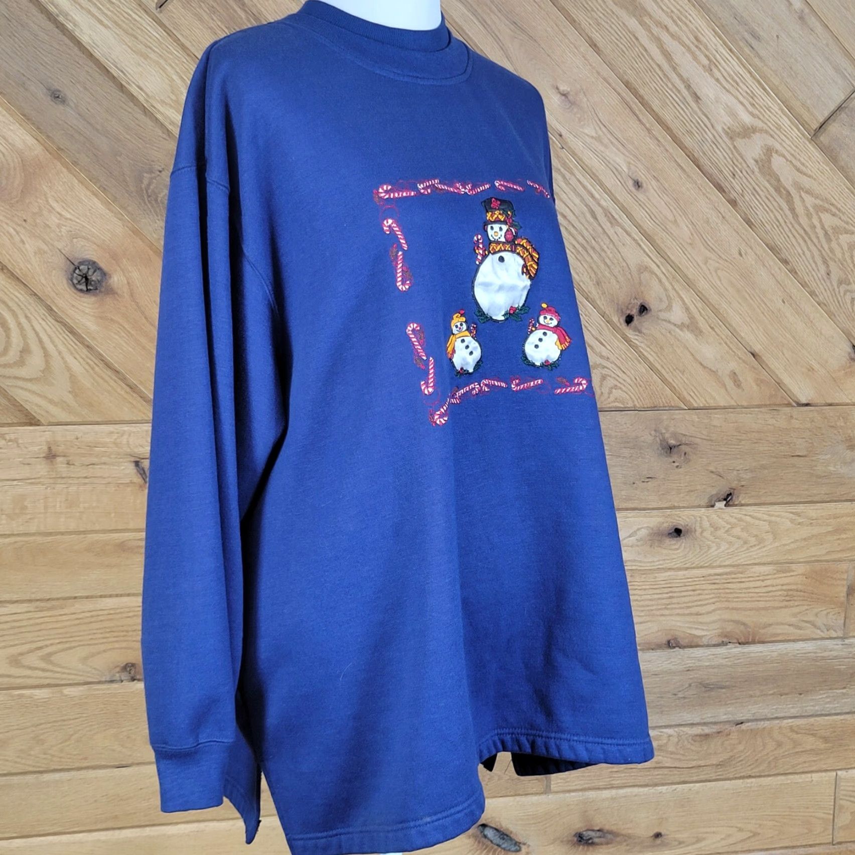 Vintage Nutcracker Womens Plus Size Embroidered Christmas Pullover Sweater Blue Size 2X Size XXL / US 16-18 / IT 52-54 - 6 Thumbnail