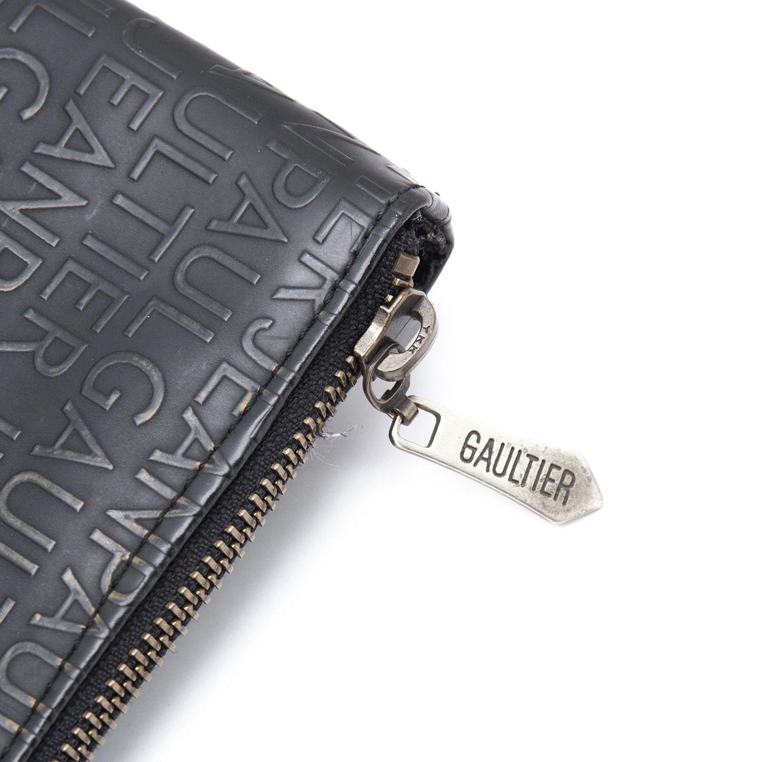 Jean Paul Gaultier Typography Embossed Tote Bag in Black/Bronze Size ONE SIZE - 11 Thumbnail