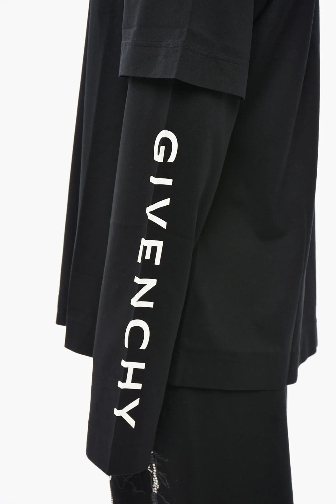 Givenchy og1mm0326 Double-Fabric Crewneck T-Shirt in Black Size US XXL / EU 58 / 5 - 3 Thumbnail
