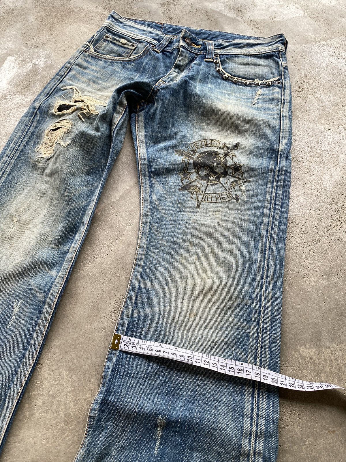 Edwin × If Six Was Nine × Japanese Brand Vintage Edwin Distressed Boot Cut Jeans Size US 30 / EU 46 - 16 Thumbnail