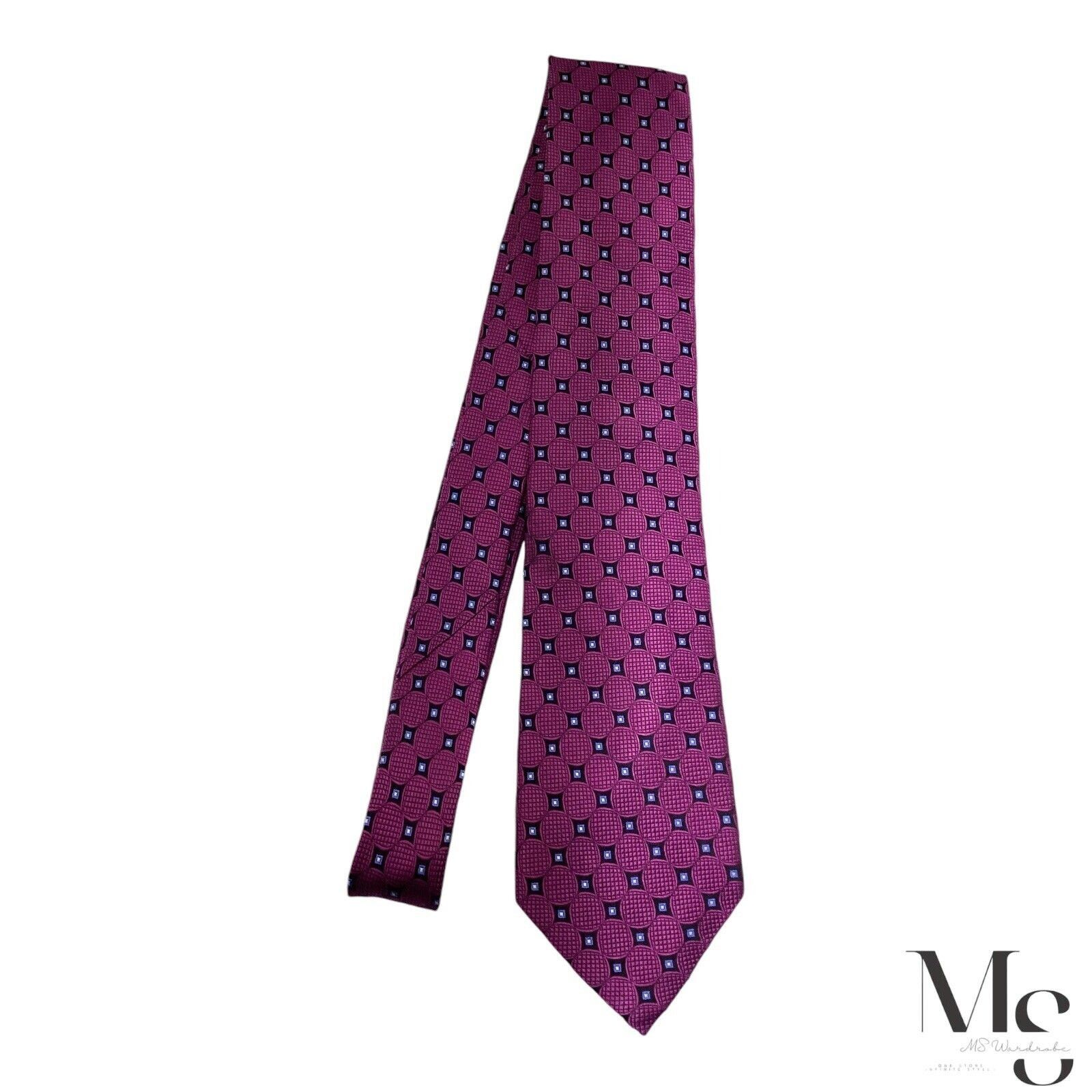Ralph Lauren LAUREN RALPH LAUREN Purple Geometric Silk Tie W: 3.25" EX CO Size ONE SIZE - 5 Thumbnail