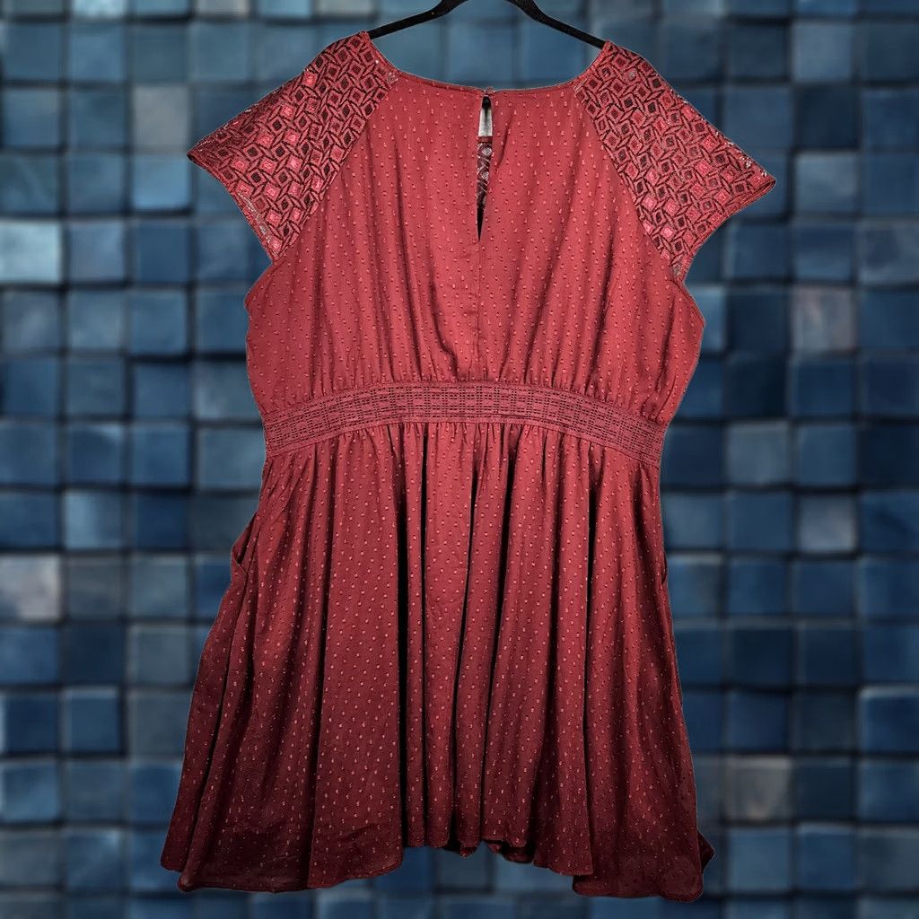 Torrid Torrid Red Mini Dress Lace Crochet Pockets Plus Size 3 Women’s Skater Dress Children No Vintage Size XS / US 0-2 / IT 36-38 - 1 Thumbnail