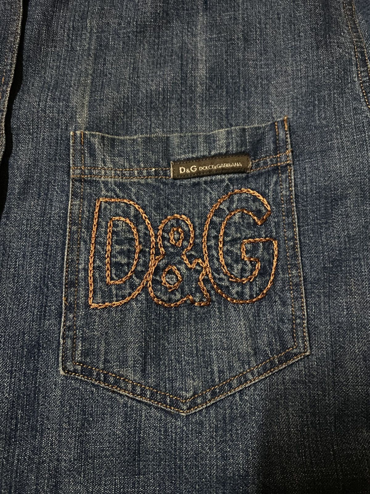 Dolce & Gabbana Dolce & Gabbana D&G Single Pocket Button Up Denim Shirt Size US M / EU 48-50 / 2 - 3 Thumbnail