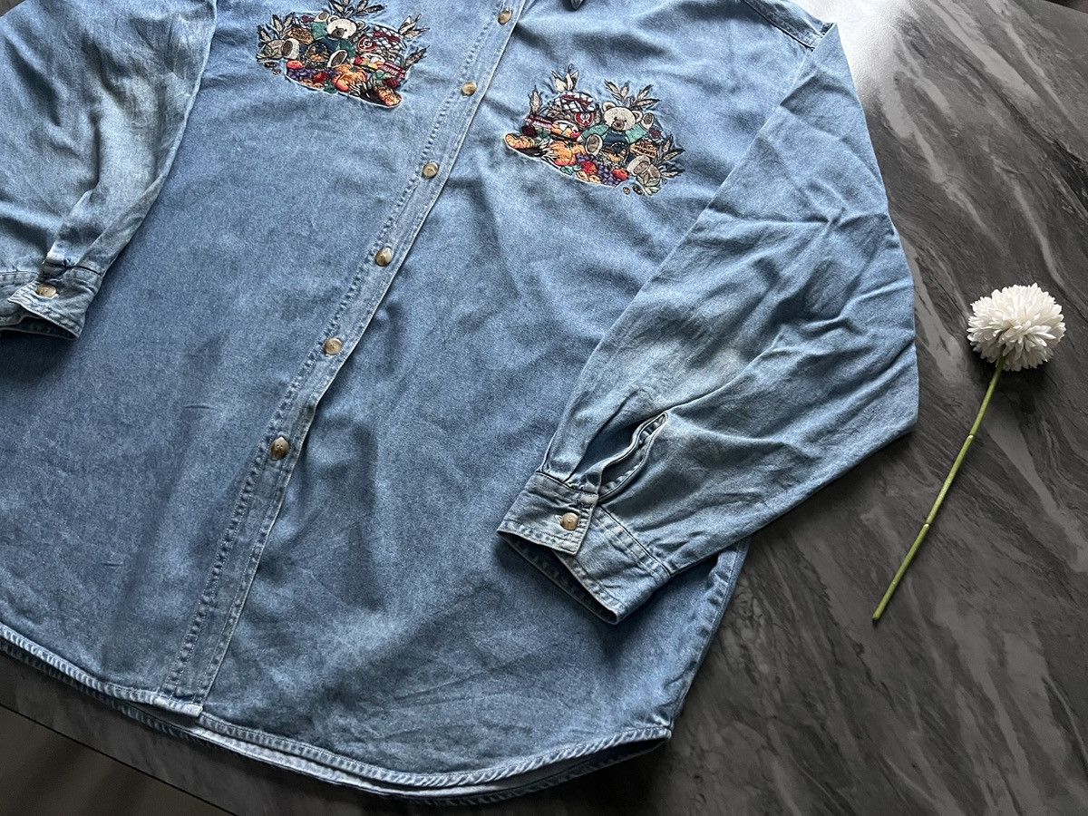 Vintage Quizz : New York Denim Bear Fruit Embroidered Size 3XL / US 20-22 - 4 Thumbnail