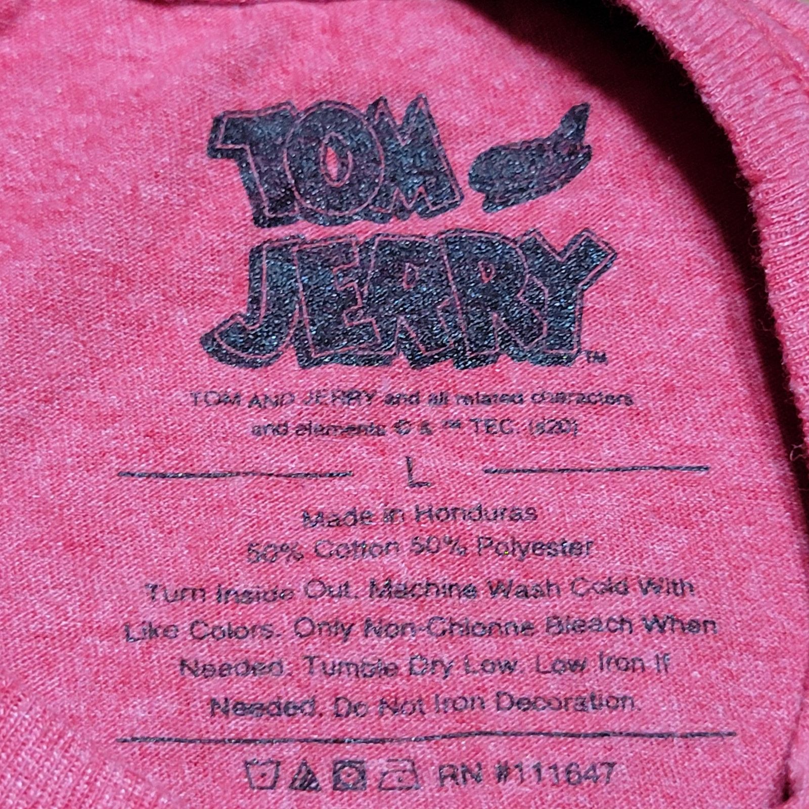 Other Tom & Jerry Unisex Red Tee Classic Logo - Size Large Size US L / EU 52-54 / 3 - 4 Thumbnail