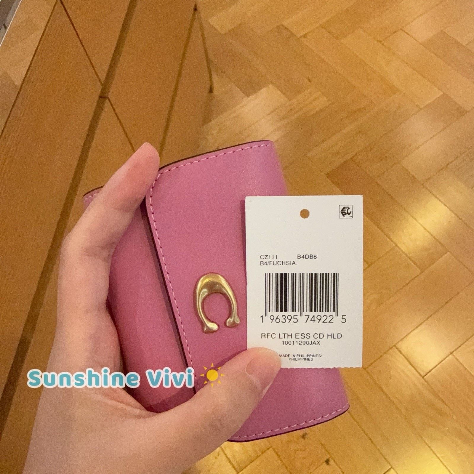 Coach NWT COACH Tri-fold wallet card holder CZ111 Leather Fuschia Size ONE SIZE - 3 Thumbnail