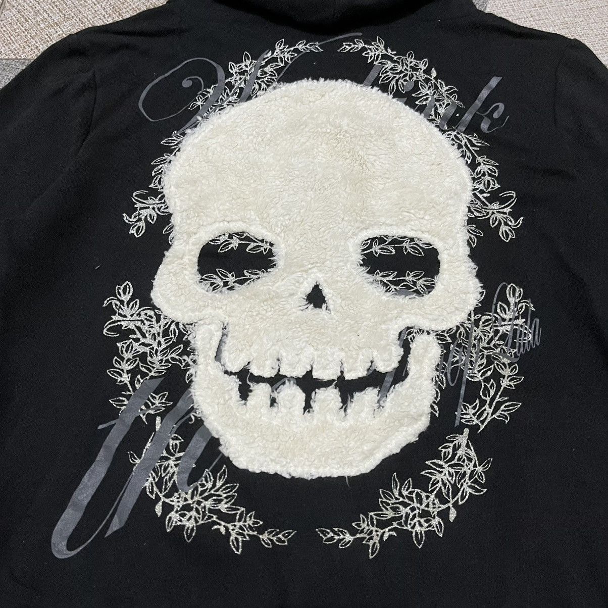 Japanese Brand Y2K MKR Skull Fur Hoodie Size US XS / EU 42 / 0 - 10 Thumbnail
