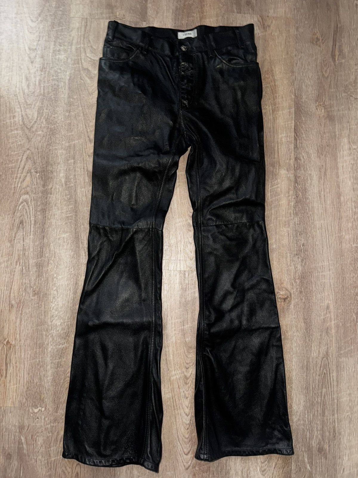 Celine Celine Leather Pants Flared 40 Size 27" / US 4 / IT 40 - 6 Thumbnail